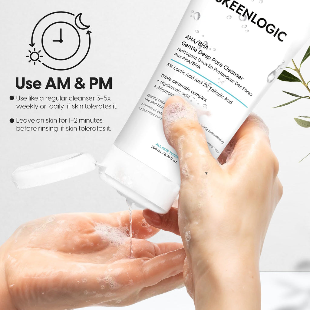 Skeenlogic 2% Salicylic Acid + 5% Lactic Acid Face & Body Wash – Gentle Exfoliating Cleanser with Ceramides (200ml)