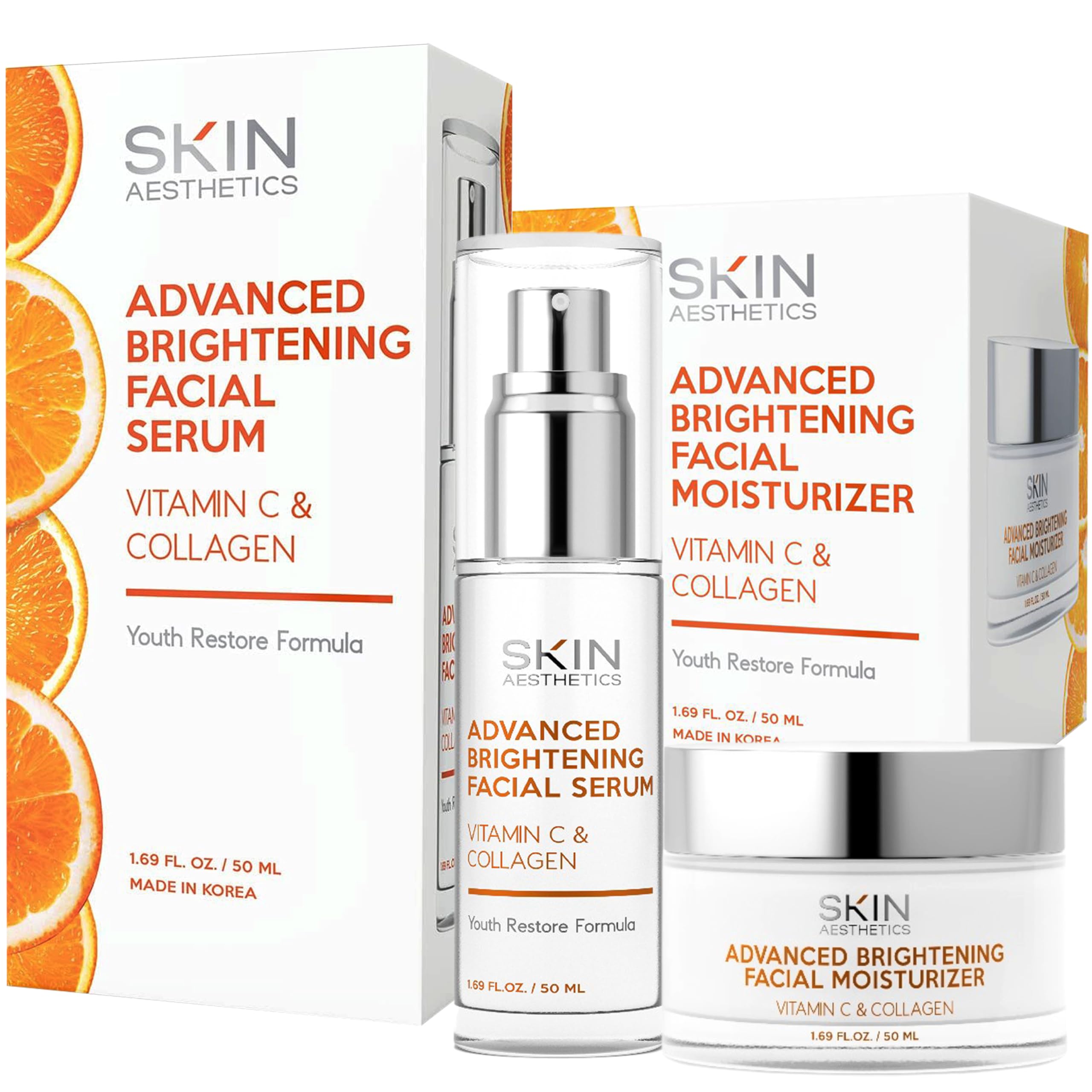 Skin Aesthetics Vitamin C Serum + Moisturizer Set – Brighten & Even Skin Tone