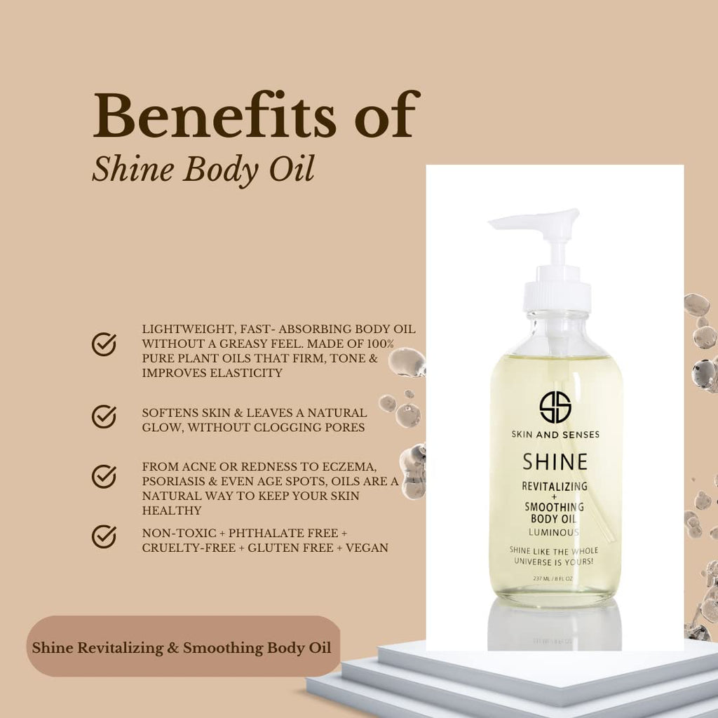 Skin And Senses Shine Body Oil Vanilla Bean Yuzu – 100% Natural