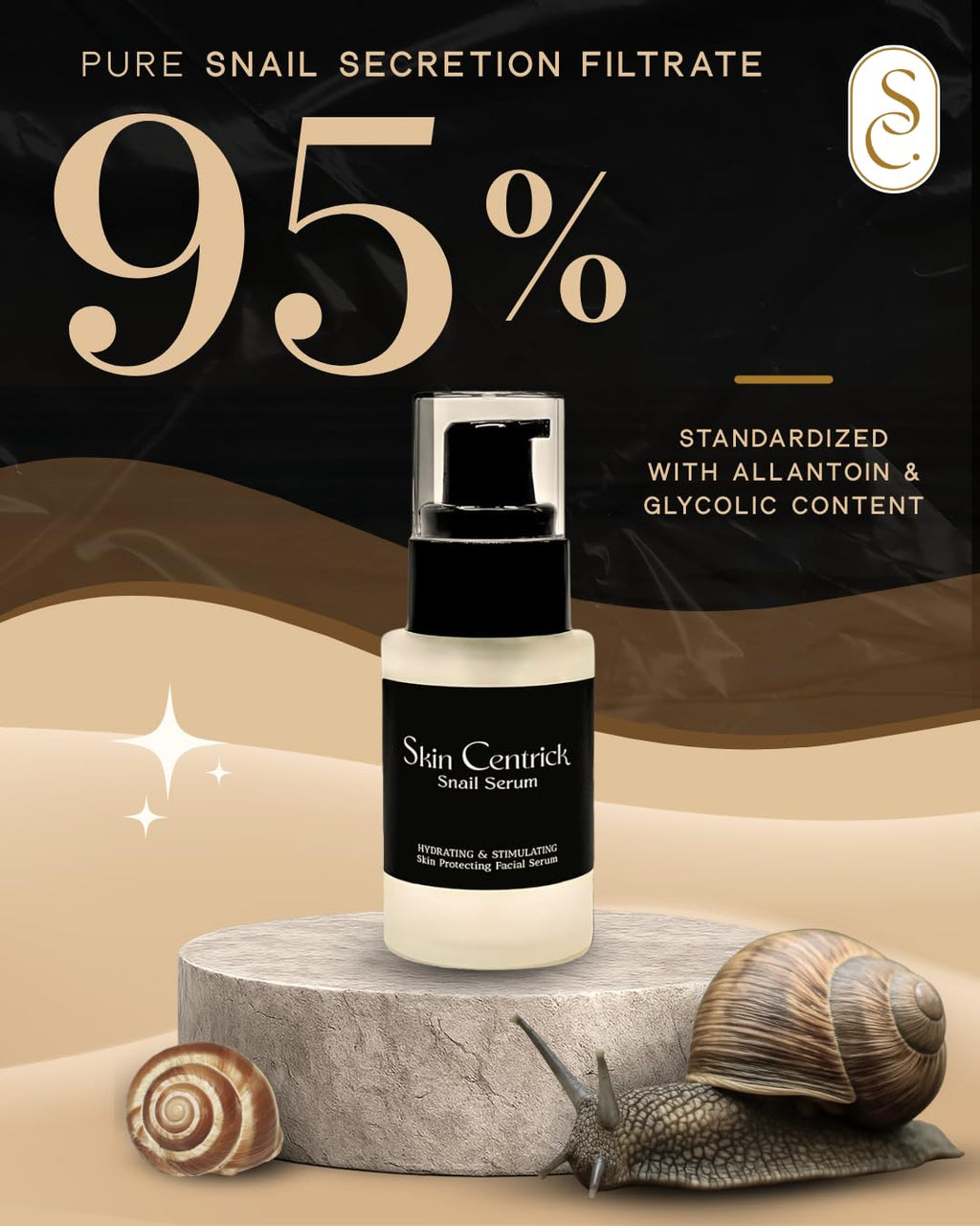 Skin Centrick Snail Mucin Serum – Hydrating Glass Skin Serum for All Skin Types