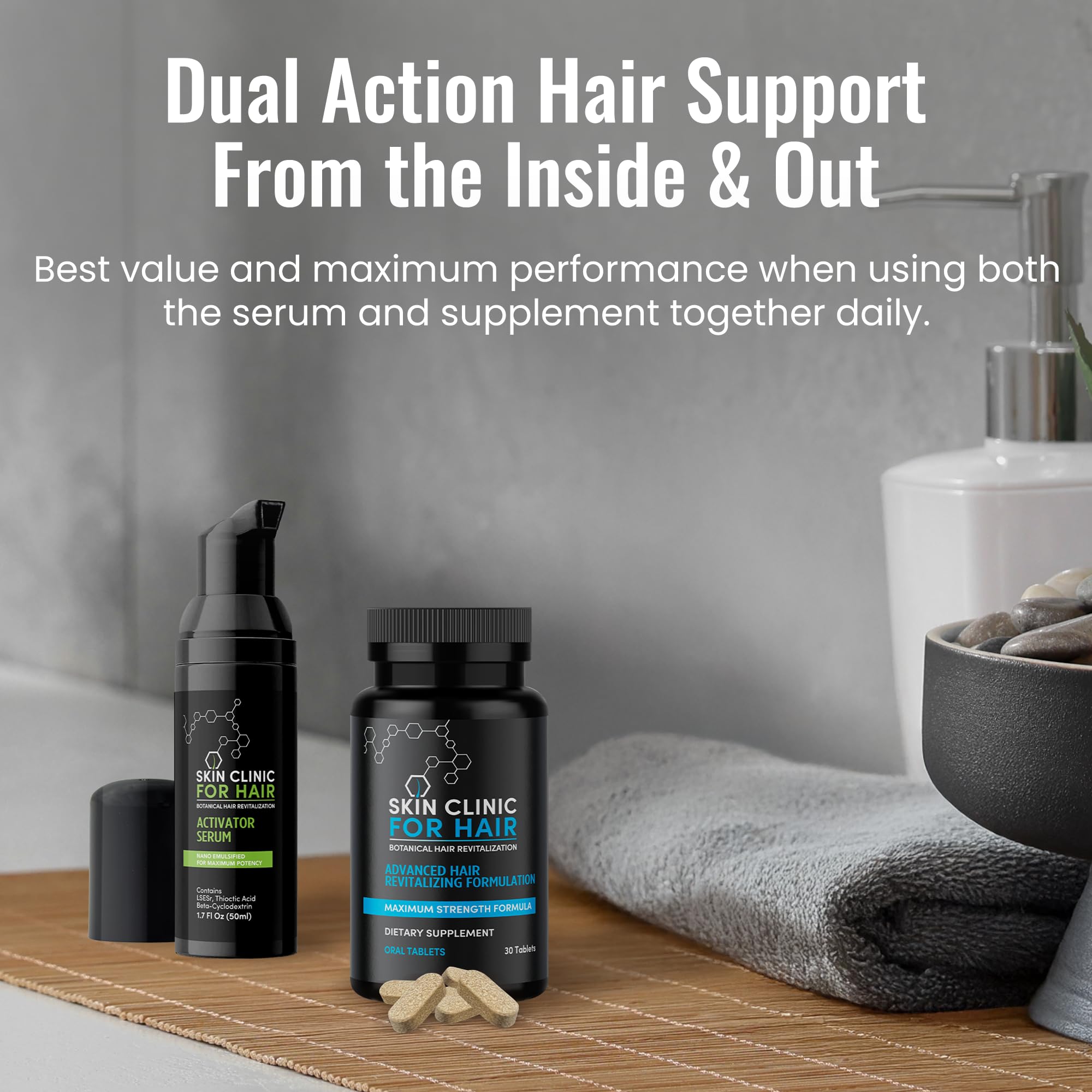 Botanical Hair Loss Foaming Serum by Skin Clinic for Hair — Saw Palmetto & Plant-Based Density Support