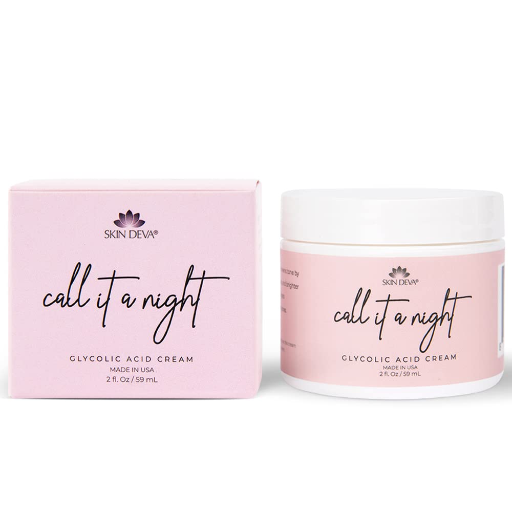 Skin Deva Glycolic Acid Night Cream – Brightens, Even Tone, Reduces Pores