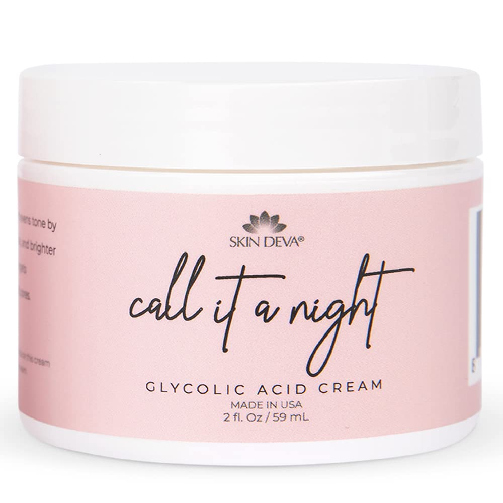 Skin Deva Glycolic Acid Night Cream – Brightens, Even Tone, Reduces Pores