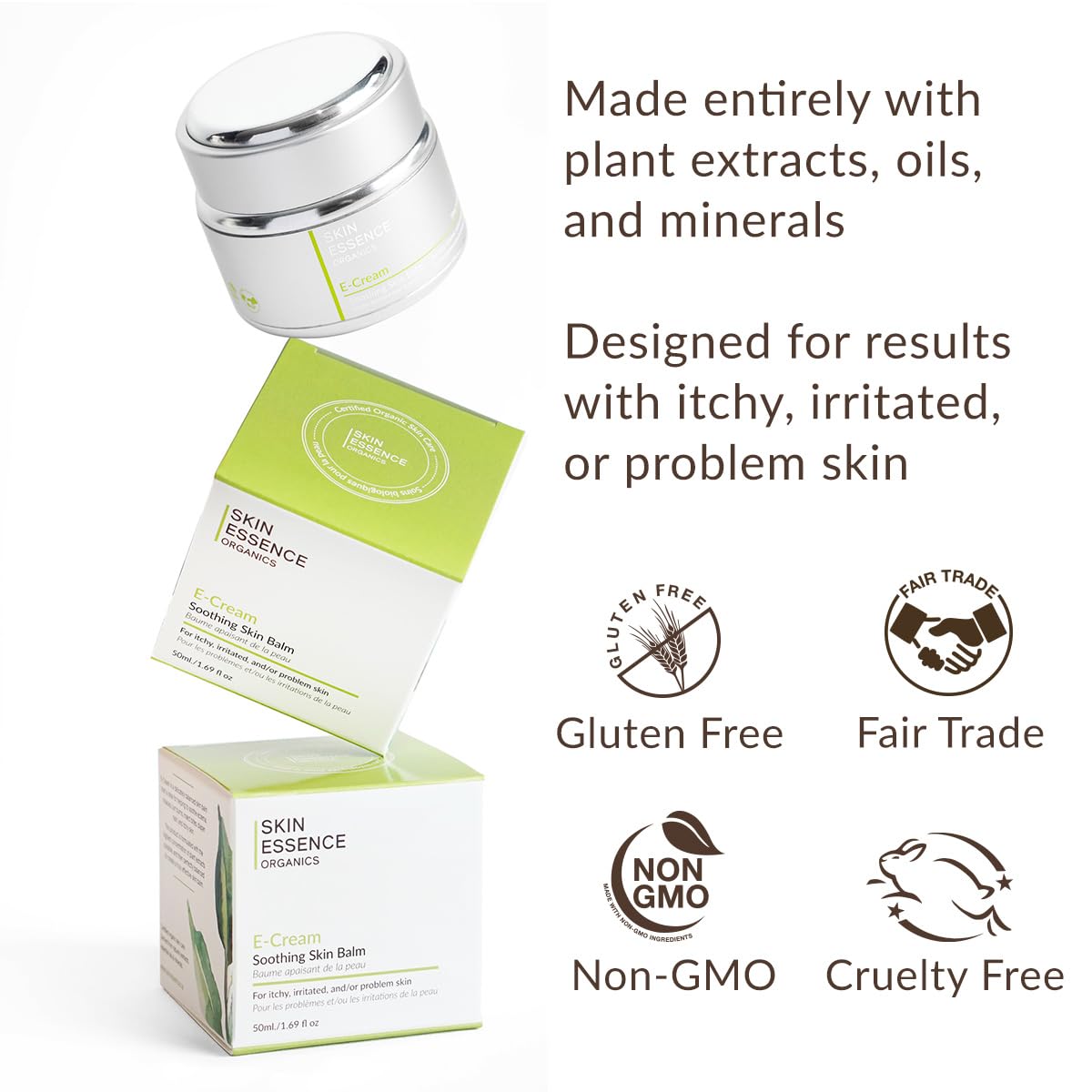 Skin Essence Organics E-Cream Soothing Skin Balm | Calming Plant-Based Care