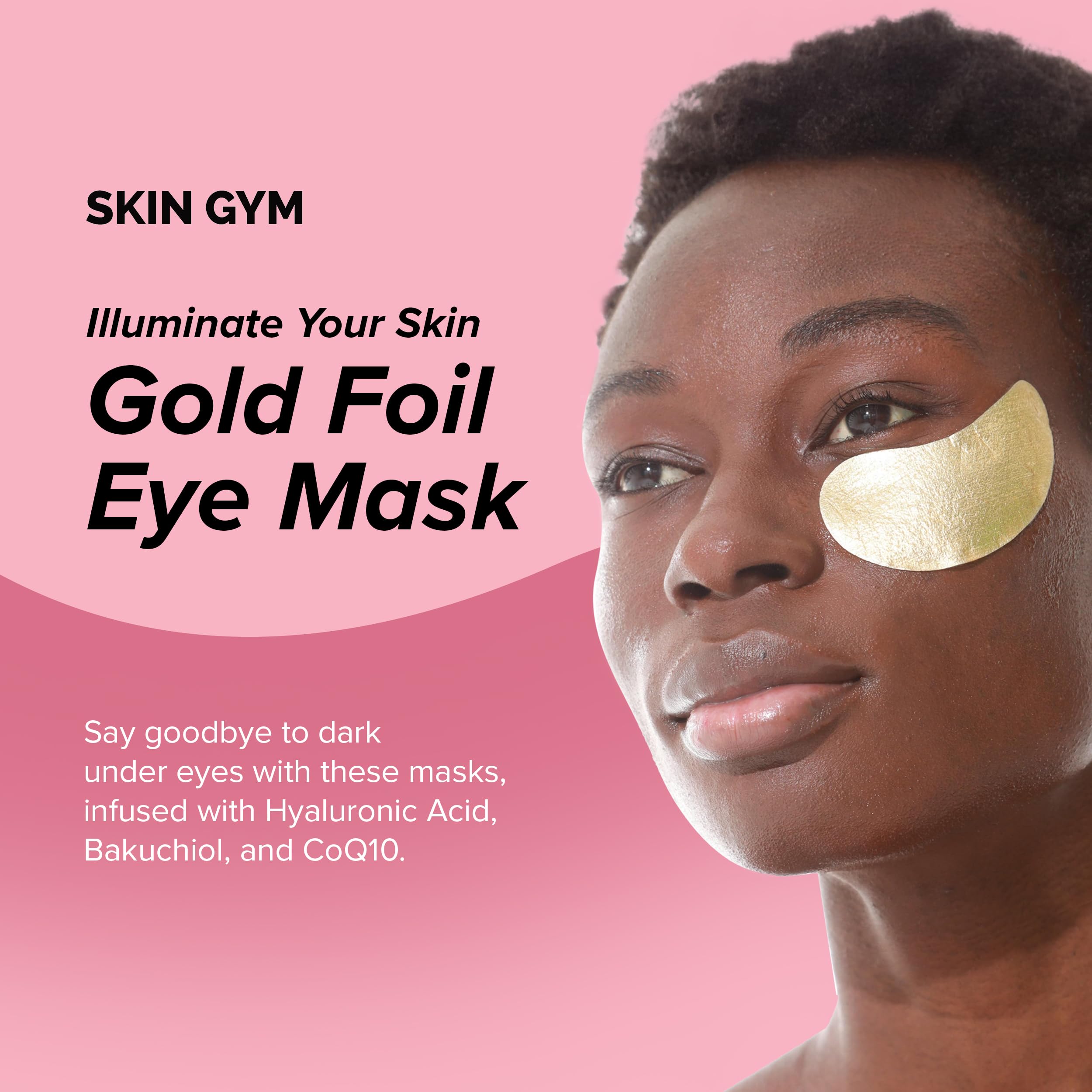 SKIN GYM Gold Foil Eye Mask 5 Pack – Hydrating Brightening Under-Eye