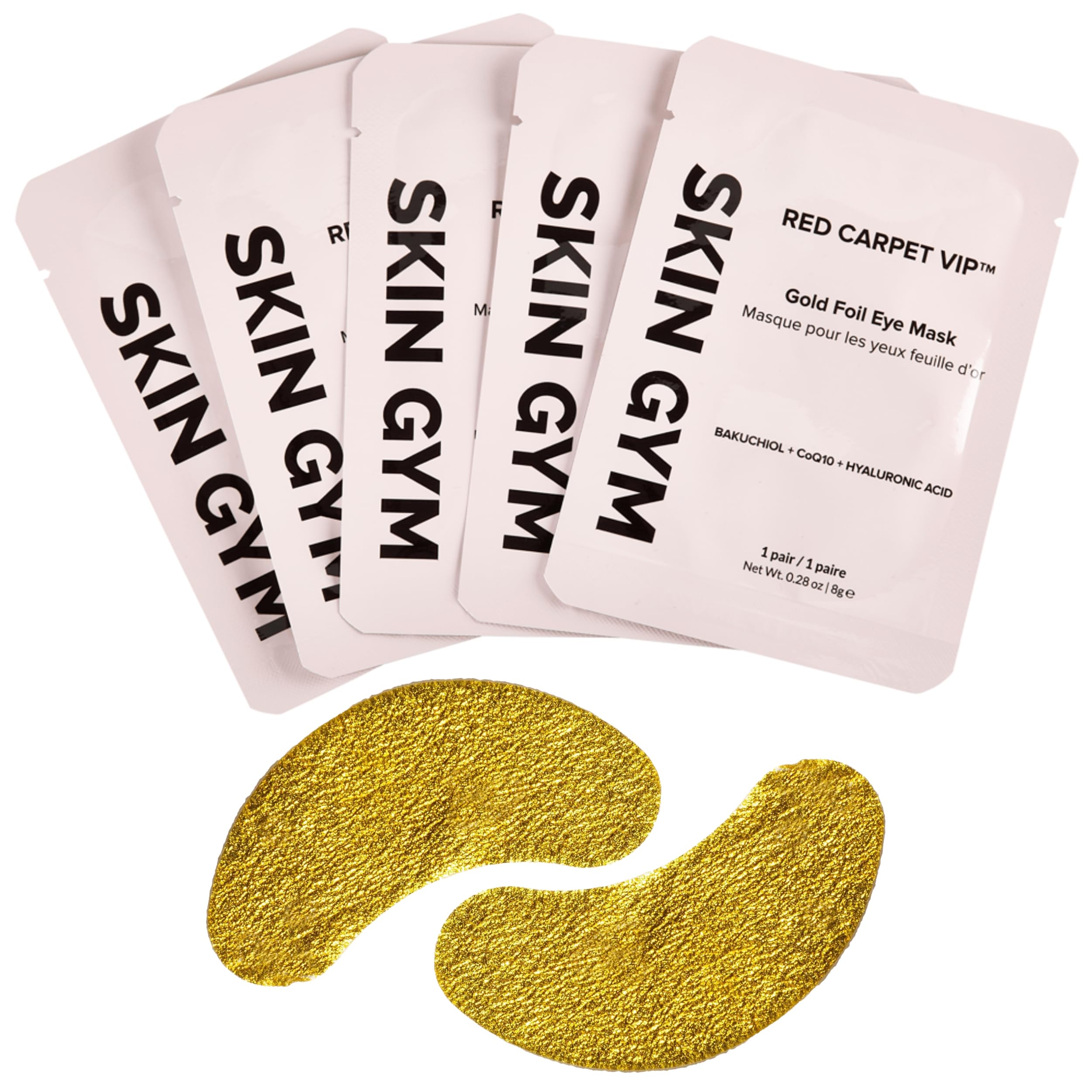 SKIN GYM Gold Foil Eye Mask 5 Pack – Hydrating Brightening Under-Eye