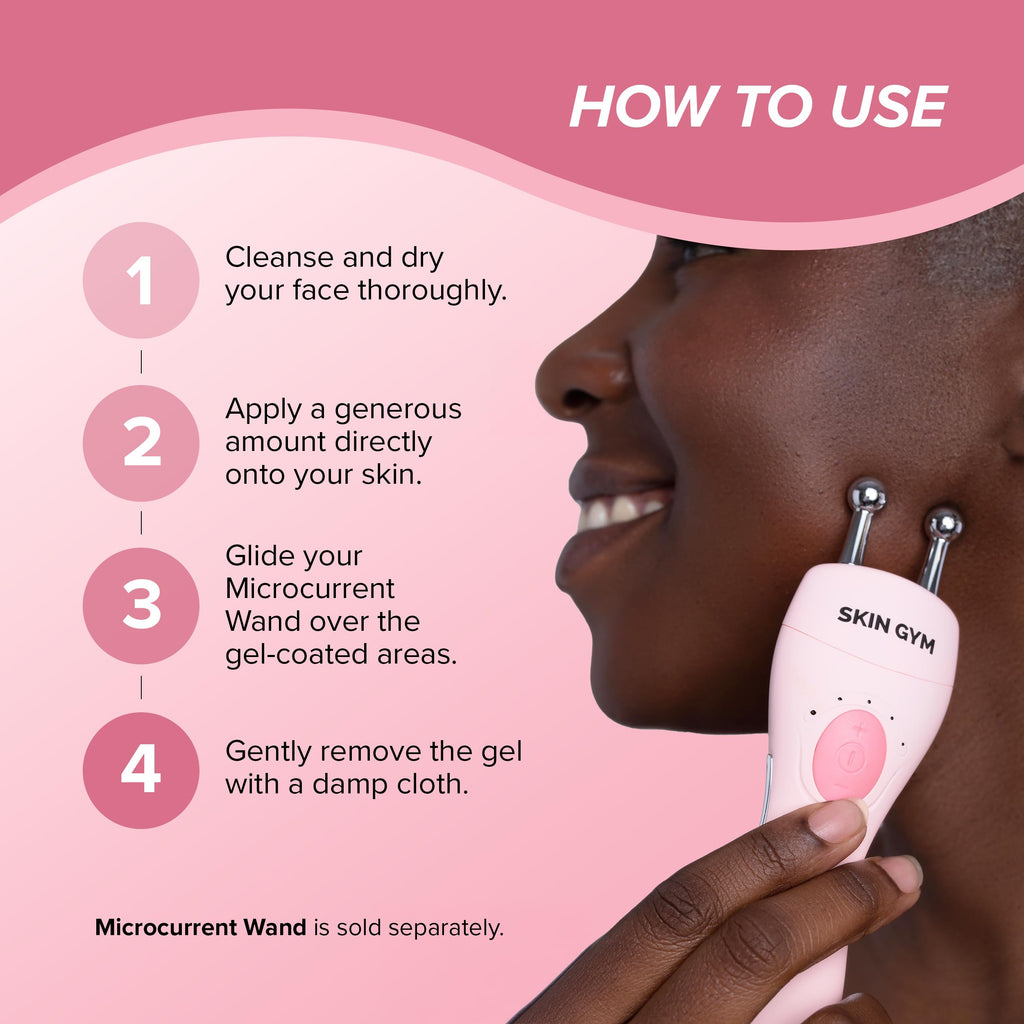 Skin Gym Microcurrent Conductive Gel for Face & Body — Hydrating Glide, 2.7 oz