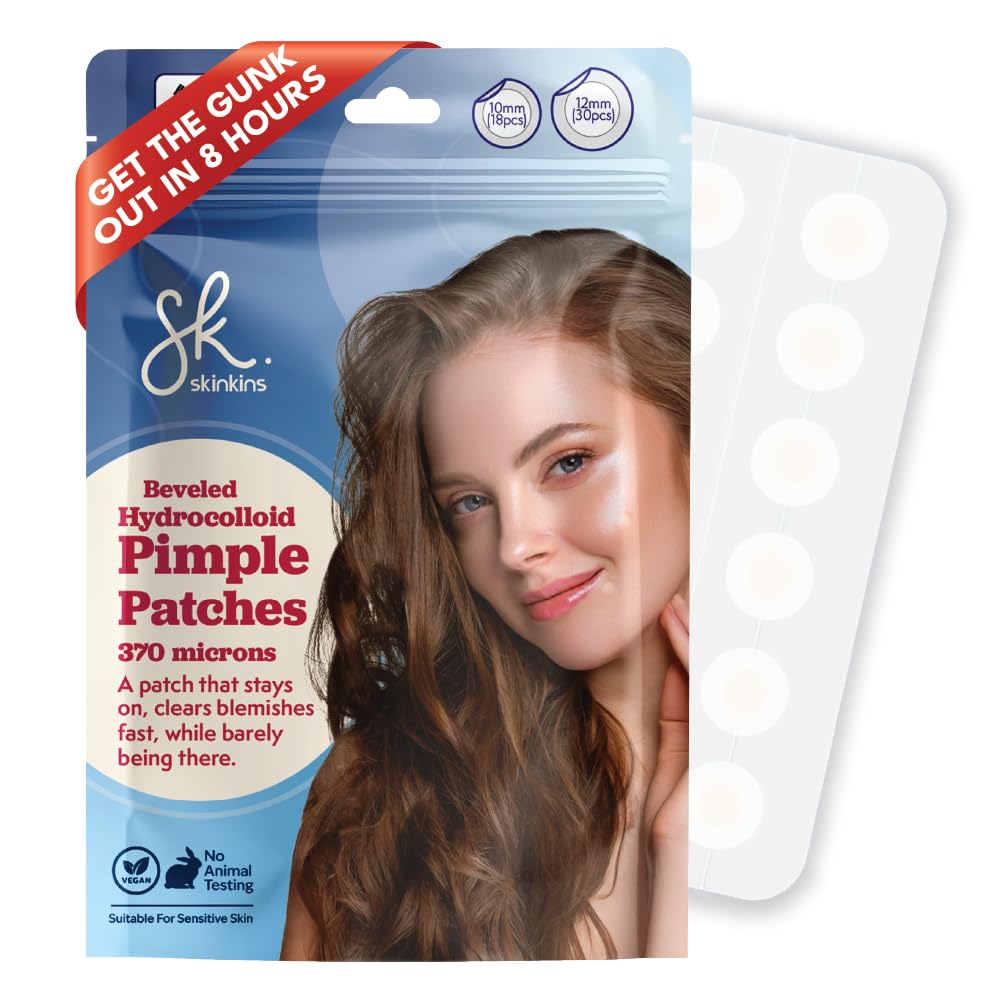 Skin Kins Invisible Pimple Patches - Ultra-Thin 0.37mm with Centella, 48 Count
