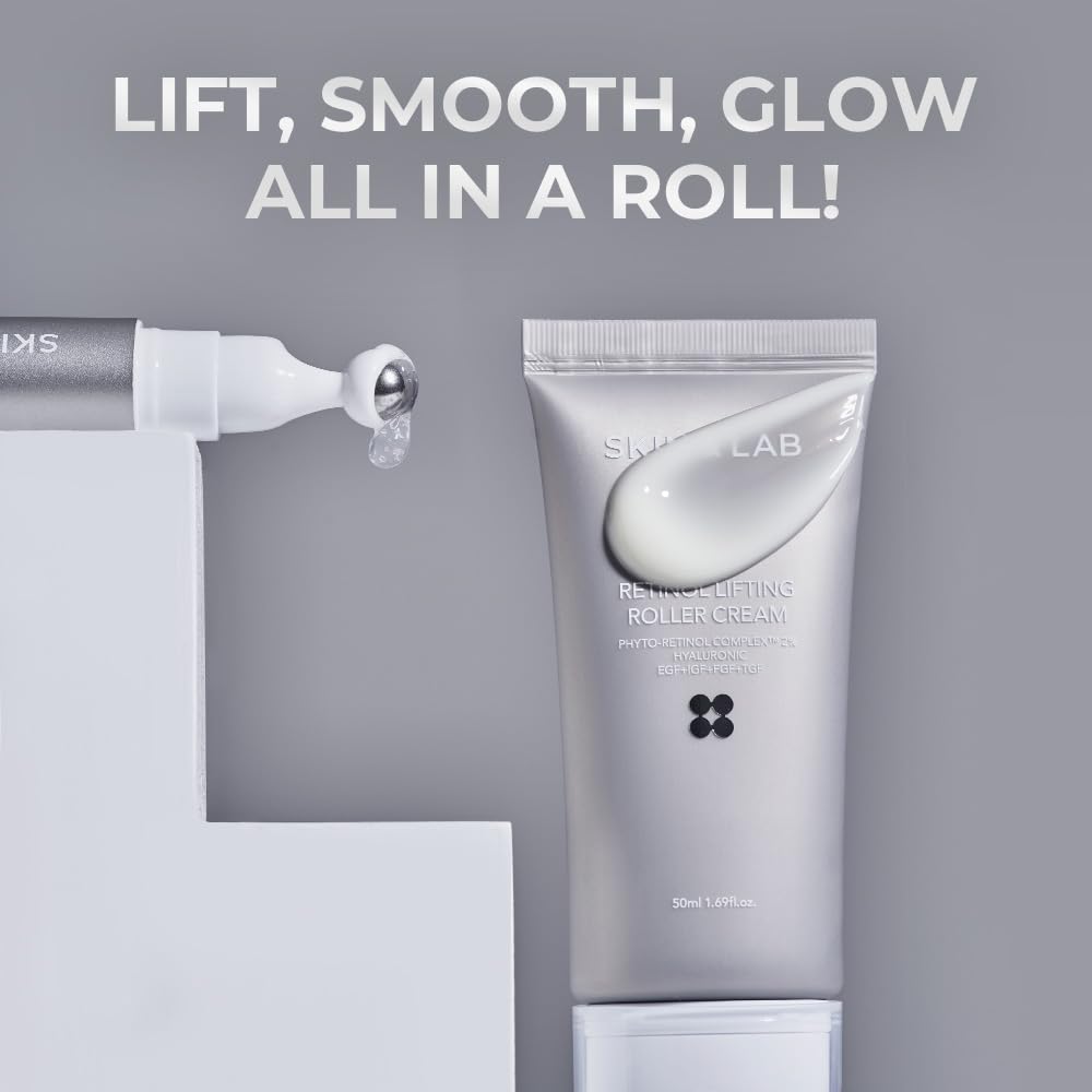 SKIN&LAB Anti-aging Rollers Duo Set – Bakuchiol Eye Serum & Retinol Lifting Roller | Korean Vegan Gift Set