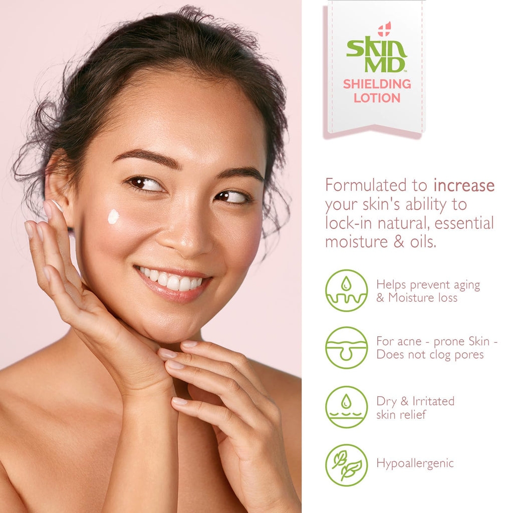 Skin MD Shielding for Face & Body | Hypoallergenic Moisturizer (8 oz)