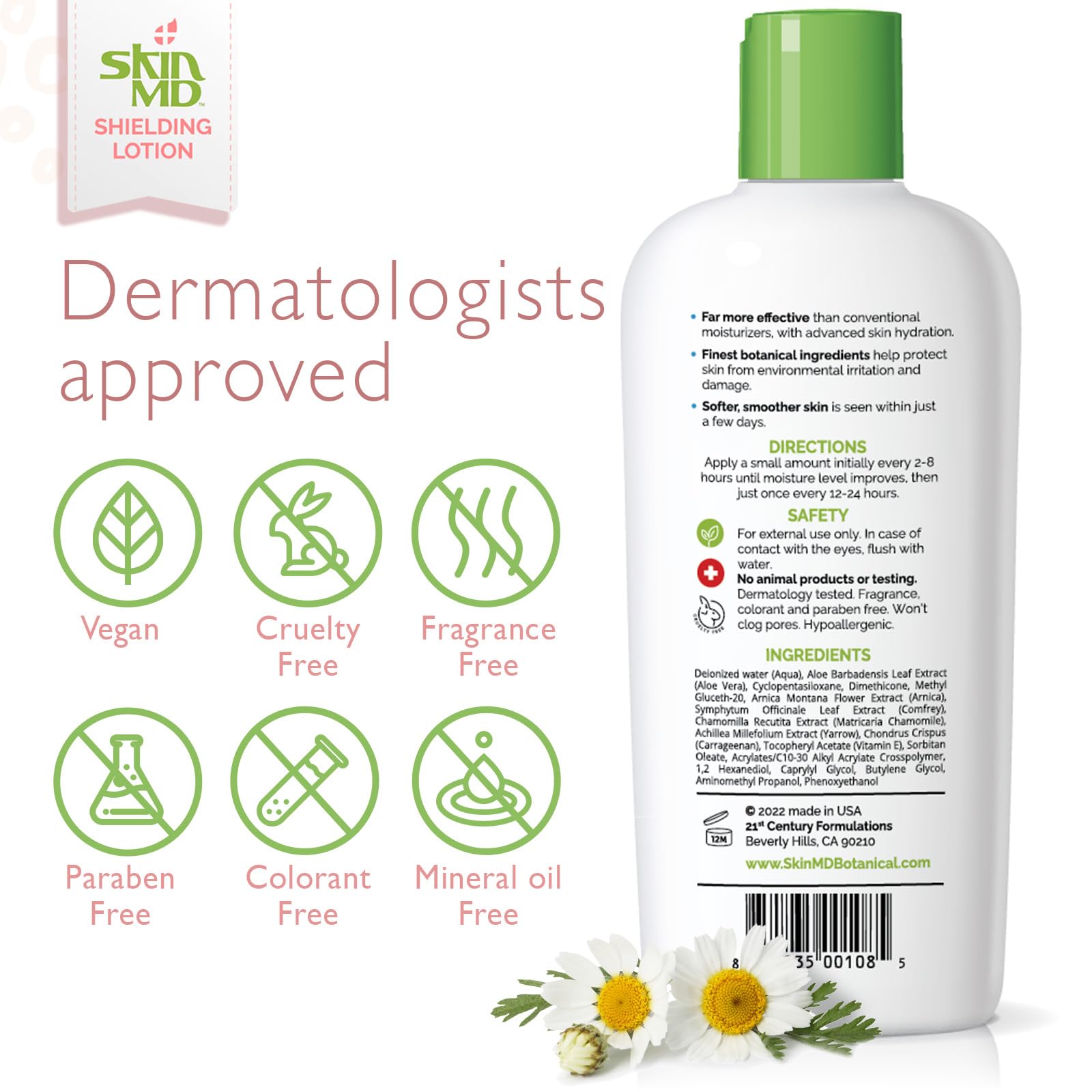 Skin MD Shielding for Face & Body | Hypoallergenic Moisturizer (8 oz)