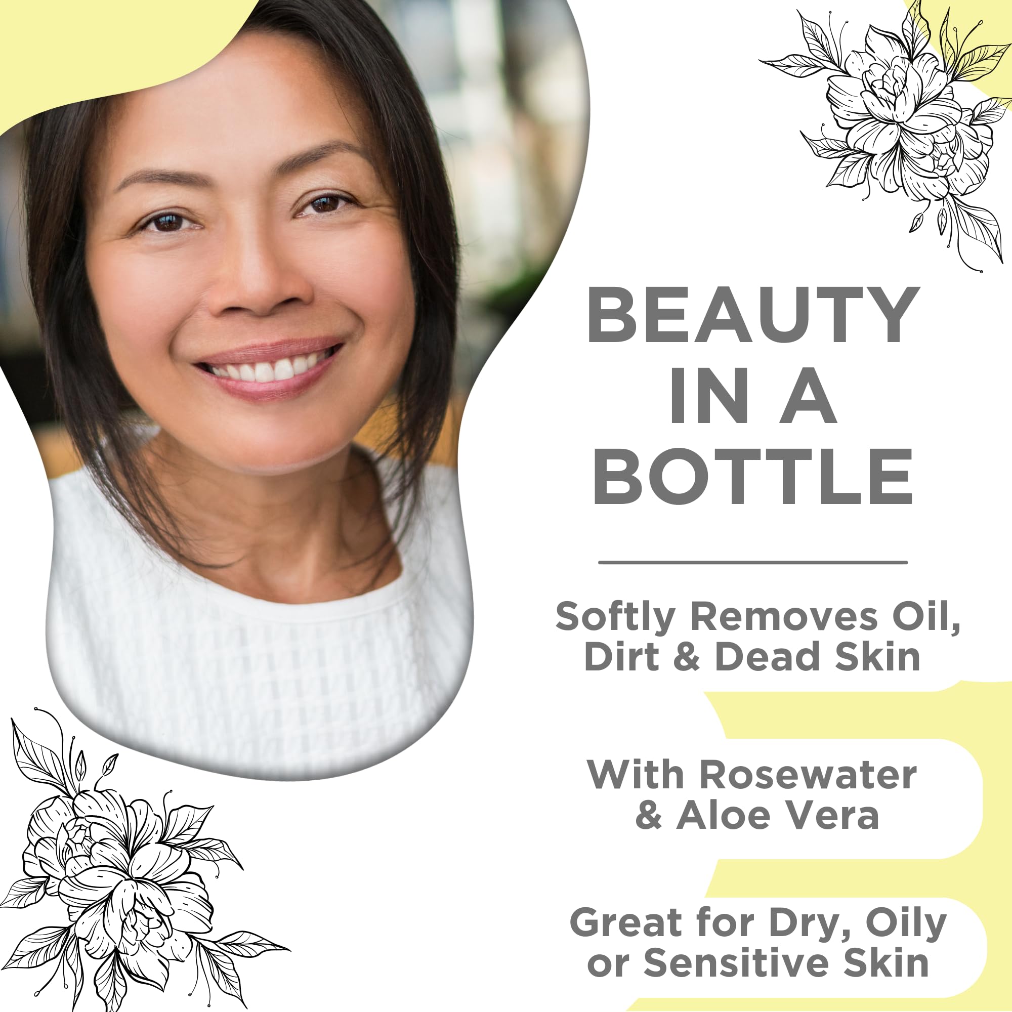 Skin Nation Hydrating Rosewater Toner – Alcohol-Free, Aloe & Chamomile, All Skin Types | 4 fl oz