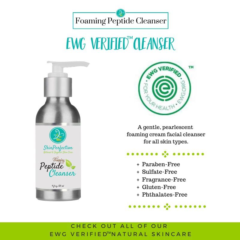 Skin Perfection Foaming Peptide Cleanser – EWG Verified, Amaranth & Botanicals, 4 oz