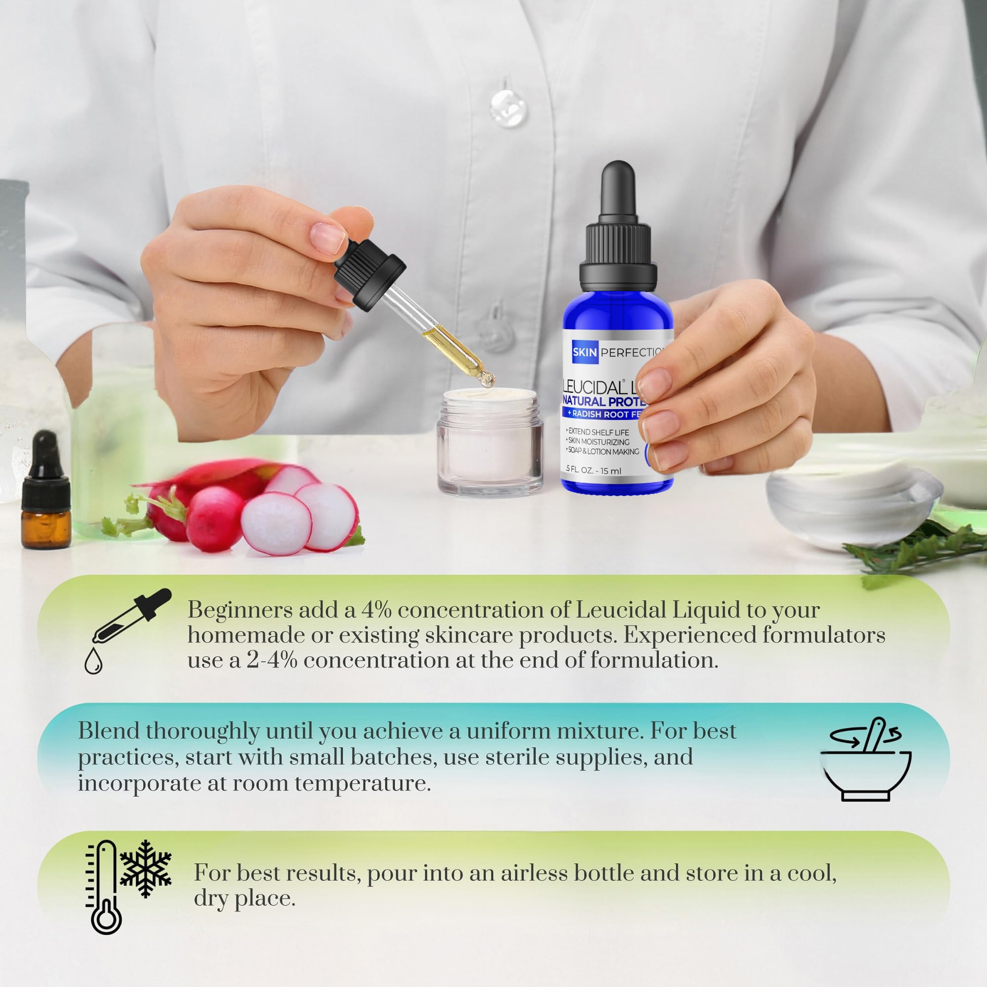 Skin Perfection Leucidal Liquid — Natural Radish Root Preservative for DIY Skincare (0.5 oz)