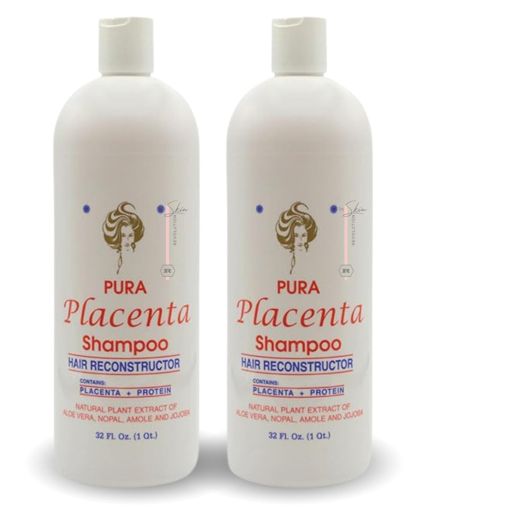 Skin Revolution Cabellina Pura Placenta Reconstructor Shampoo – 32 fl oz (2 Count) with Proteins, Keratin Amino Acids & Natural Oils