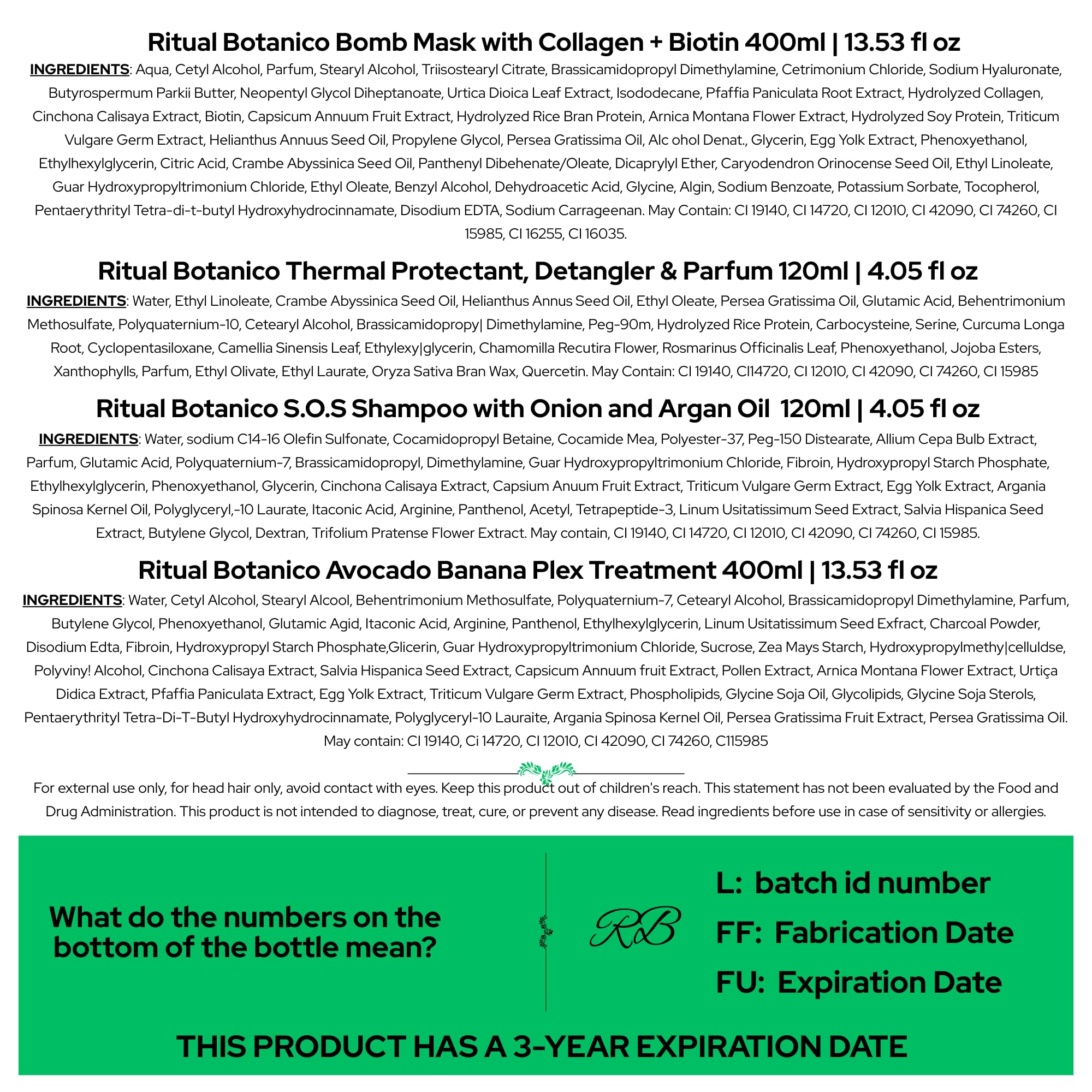 Ritual Botanico Organic Keratin Kit — Straighten, Repair & Relax Hair | Vegan, Formaldehyde-Free, Colombia