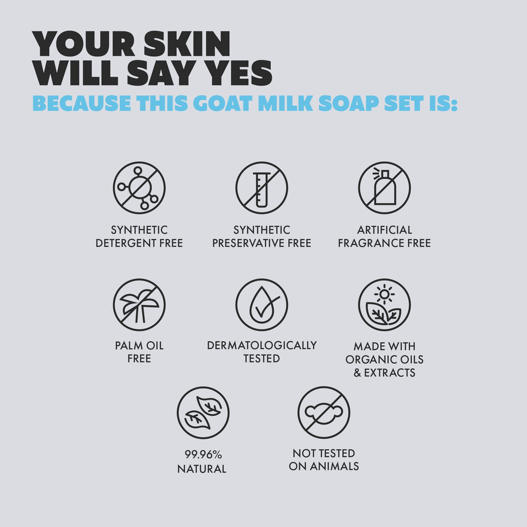 Skin Said Yes Goat Milk Soap Bar – 8 Bars, 4 Unique Scents | All Natural, Organic Goat Milk Soap from Greece