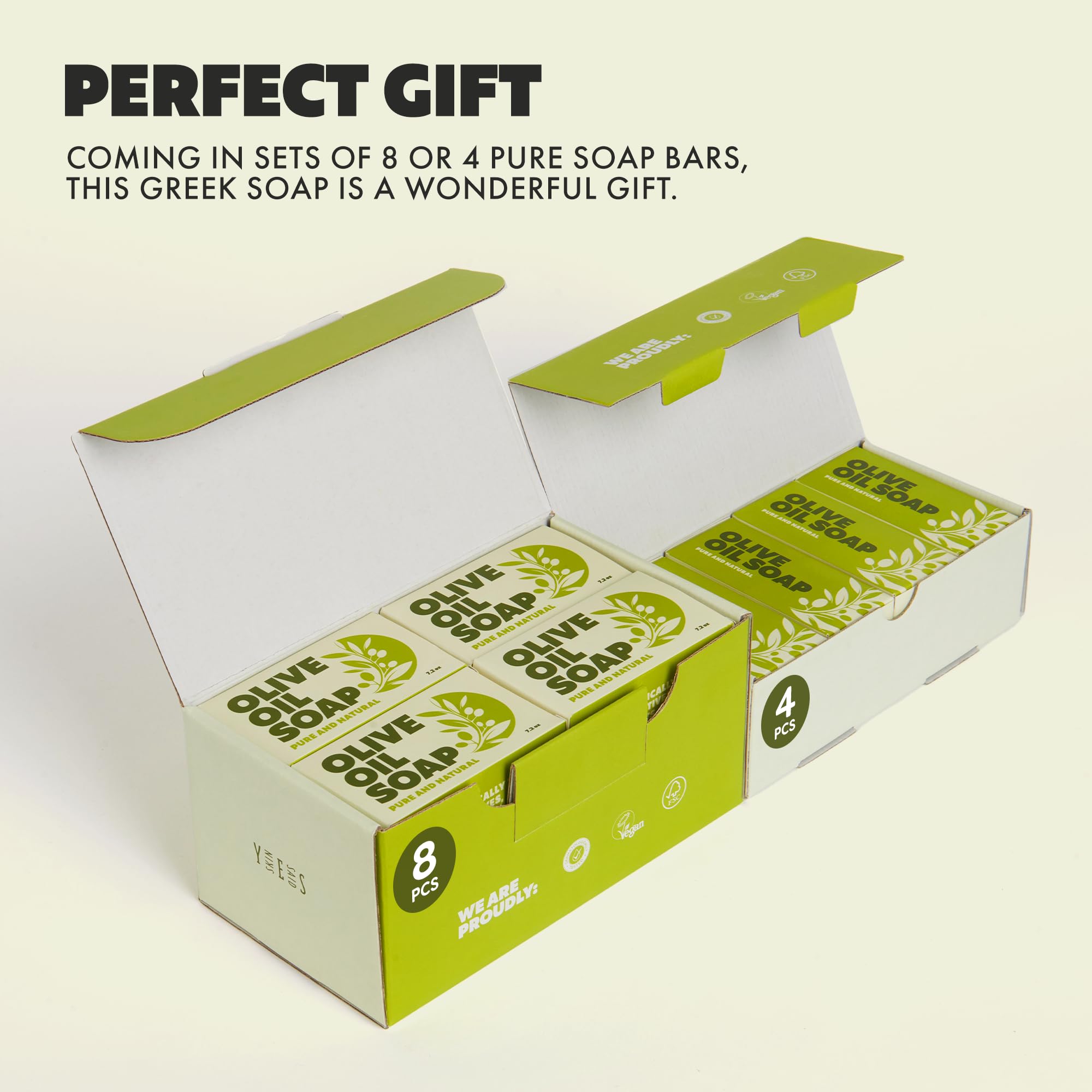 Skin Said Yes Olive Oil Soap Bars – Set of 8 – Organic, Moisturizing & Gentle for Sensitive Skin