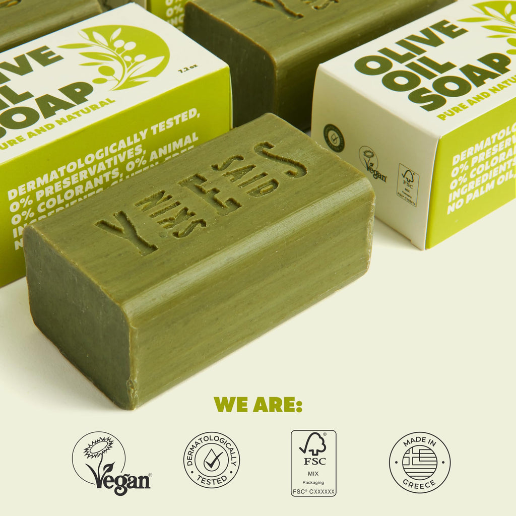 Skin Said Yes Olive Oil Soap Bars – Set of 8 – Organic, Moisturizing & Gentle for Sensitive Skin