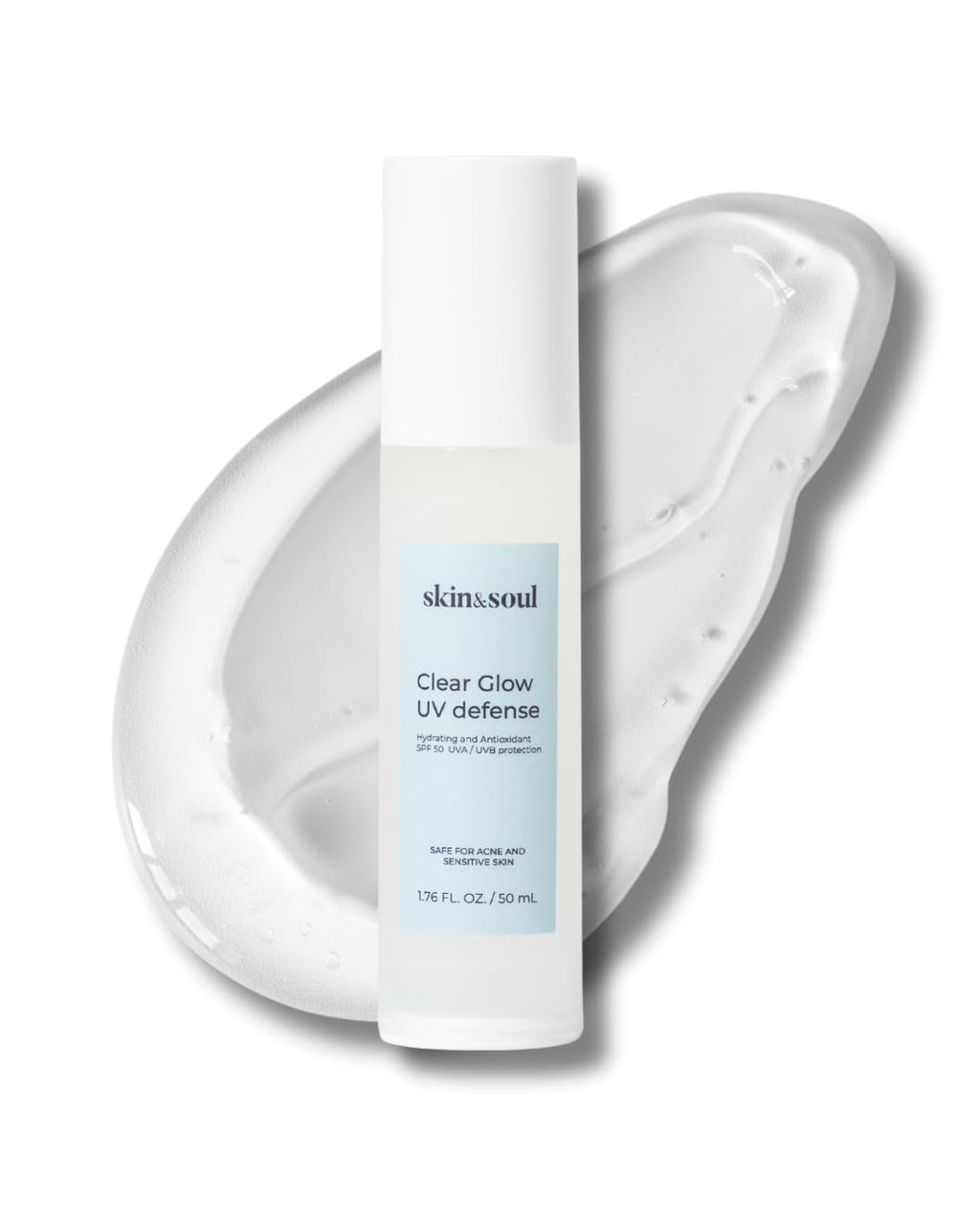 Skin & Soul Clear Glow SPF 50 – Lightweight Hydrating Sunscreen with Vitamin C