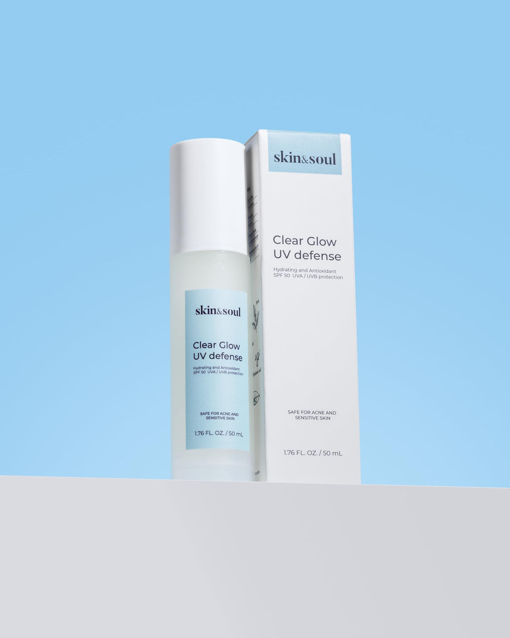 Skin & Soul Clear Glow SPF 50 – Lightweight Hydrating Sunscreen with Vitamin C