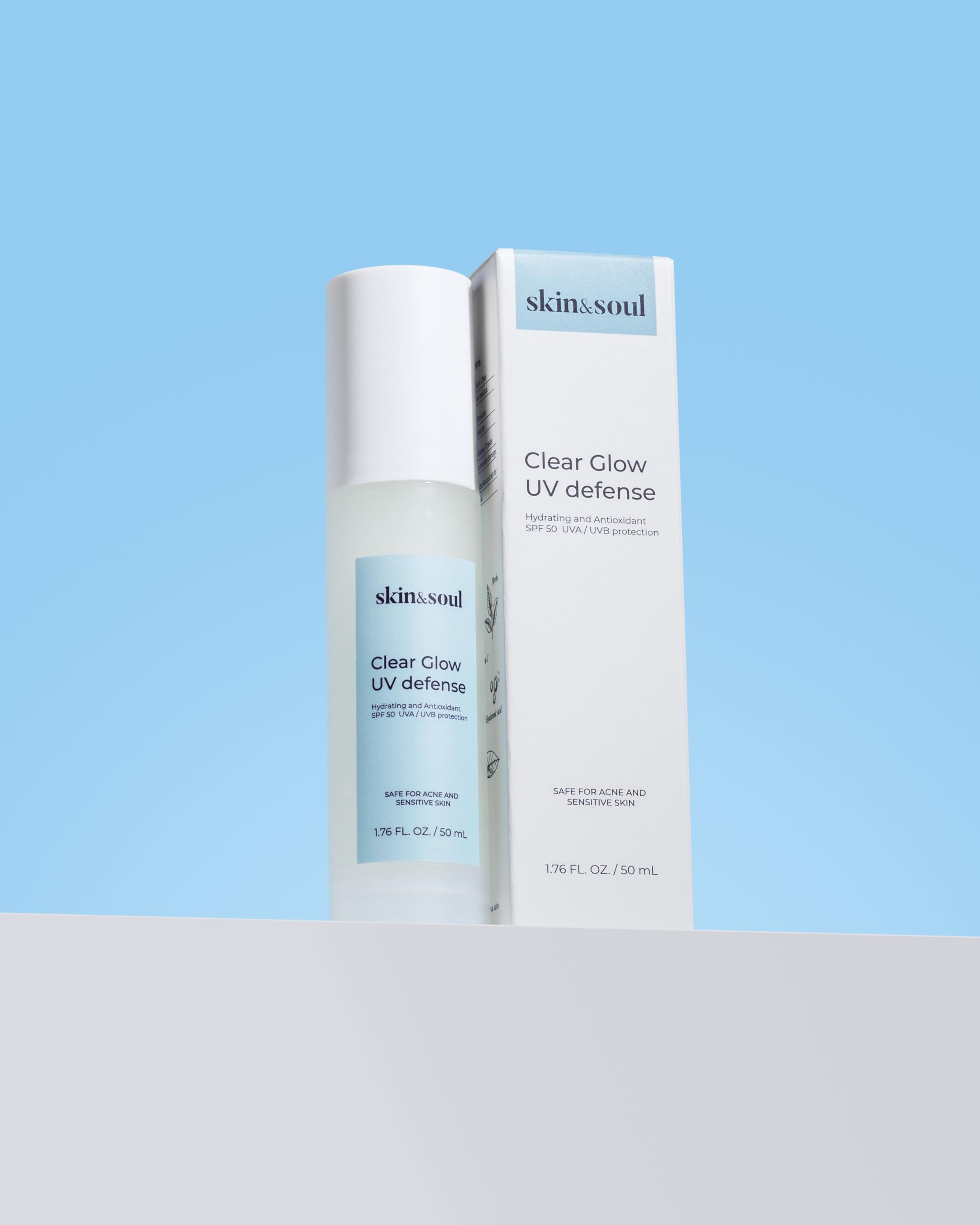 Skin & Soul Clear Glow SPF 50 – Lightweight Hydrating Sunscreen with Vitamin C