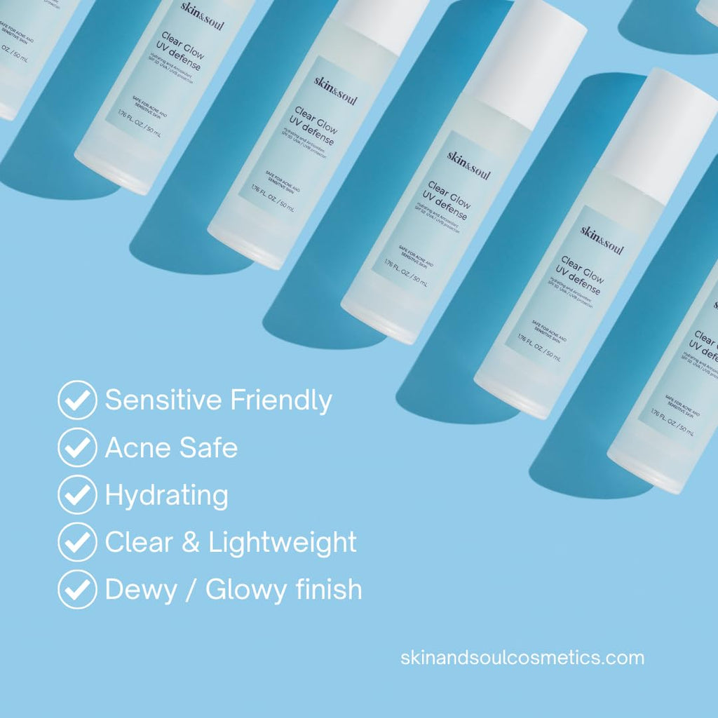 Skin & Soul Clear Glow SPF 50 – Lightweight Hydrating Sunscreen with Vitamin C