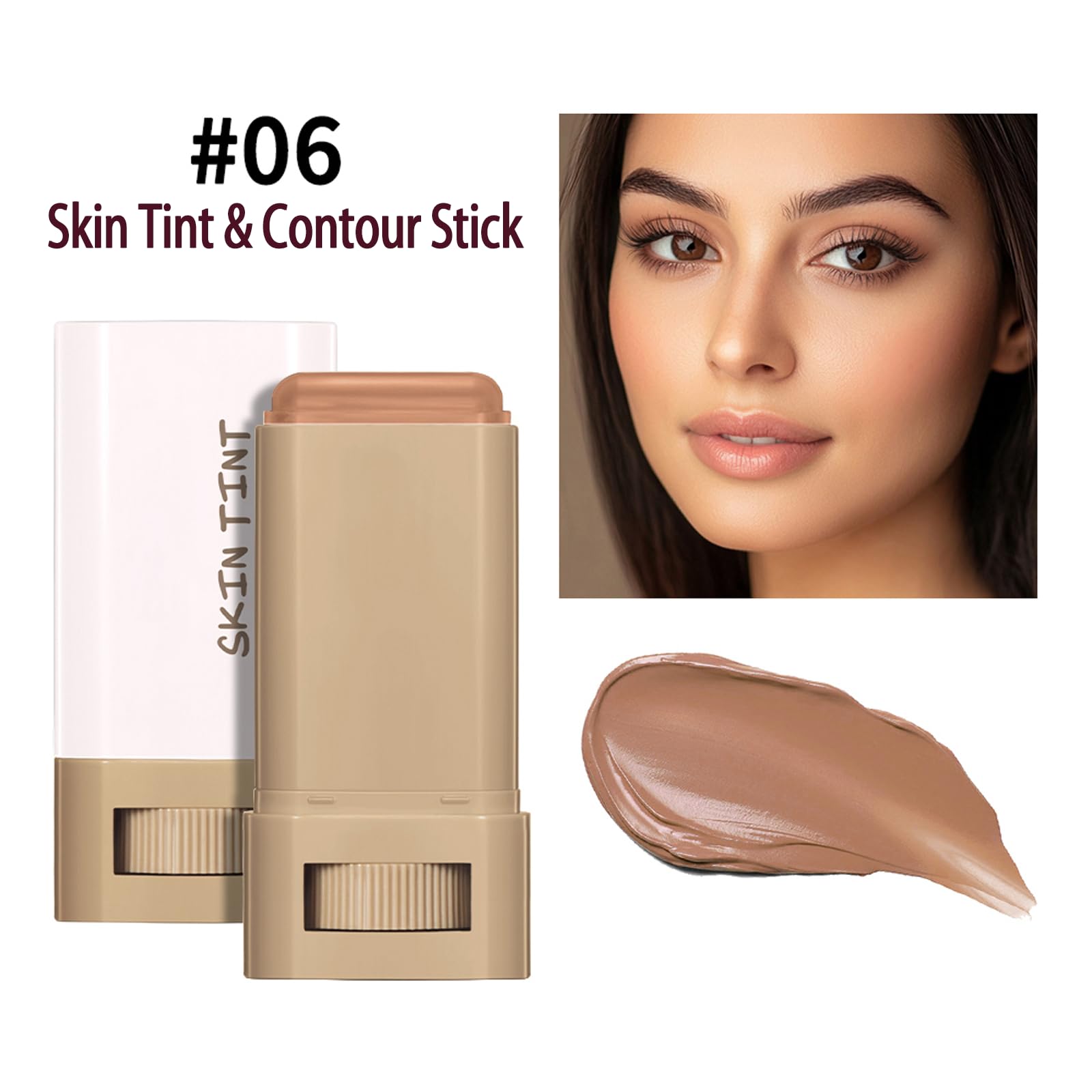 Skin Tint & Contour Stick – Hydrating Serum-Infused Tint with Buildable Coverage