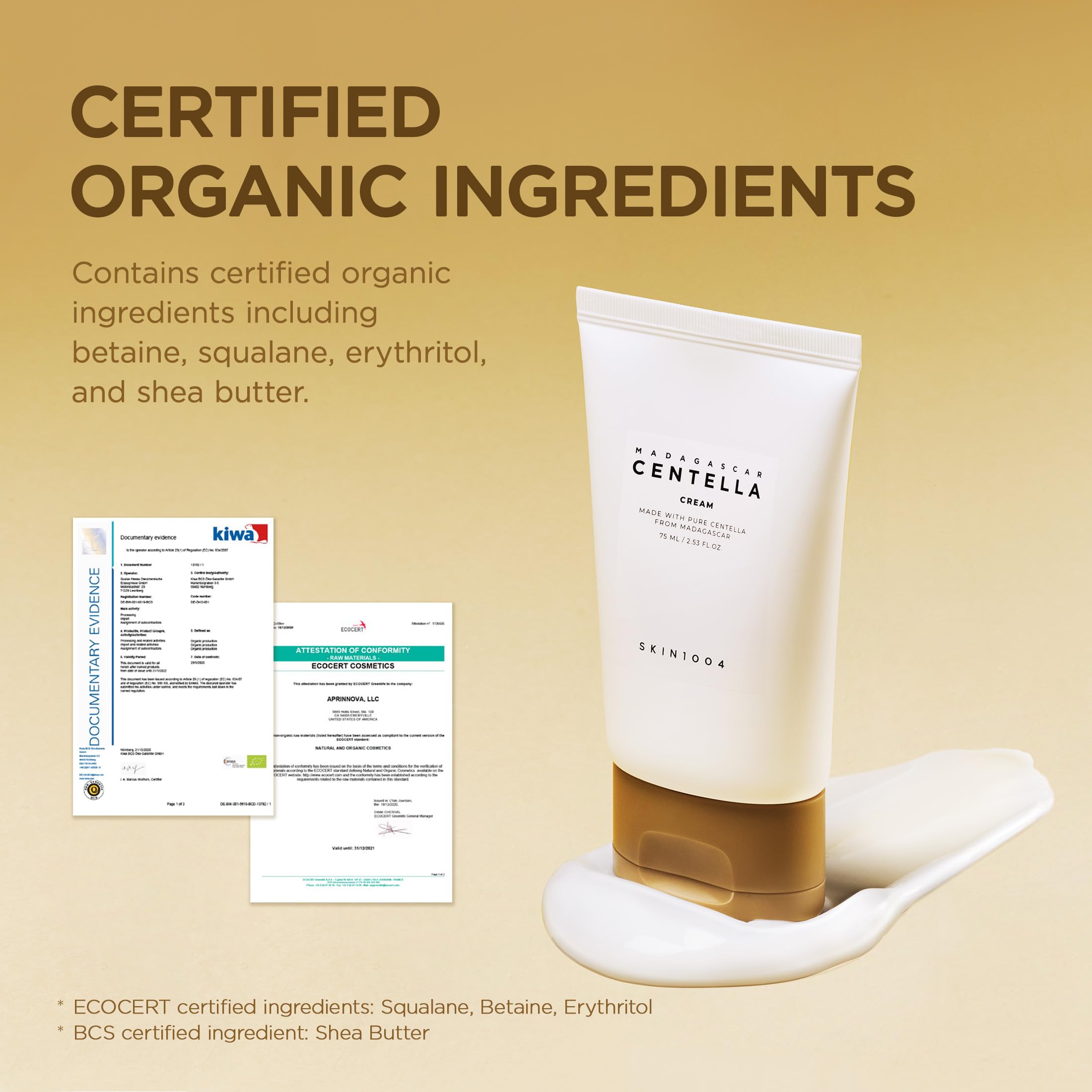 SKIN1004 Madagascar Centella Cream – Daily Moisturizer with Centella Asiatica, 75ml