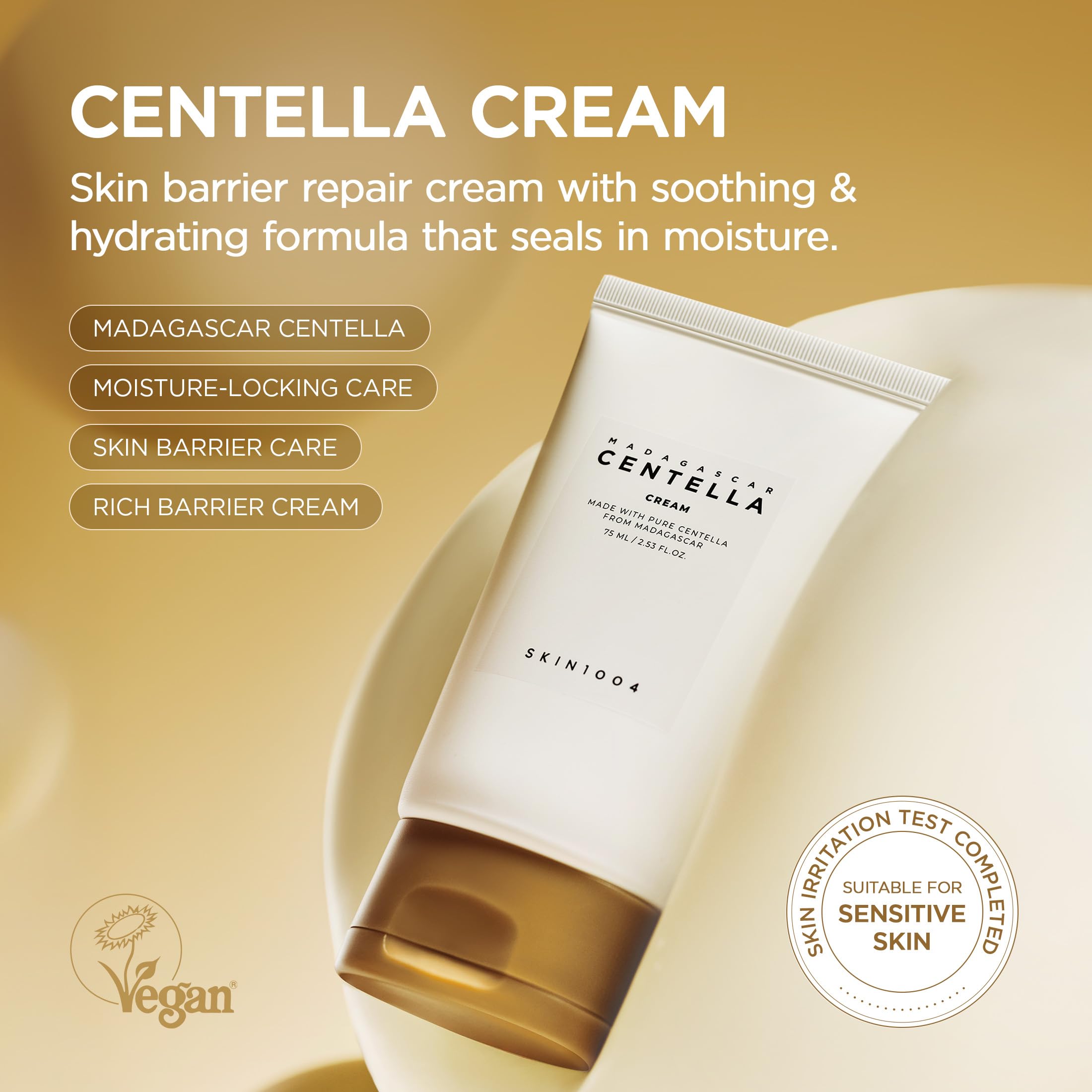 SKIN1004 Madagascar Centella Cream – Daily Moisturizer with Centella Asiatica, 75ml