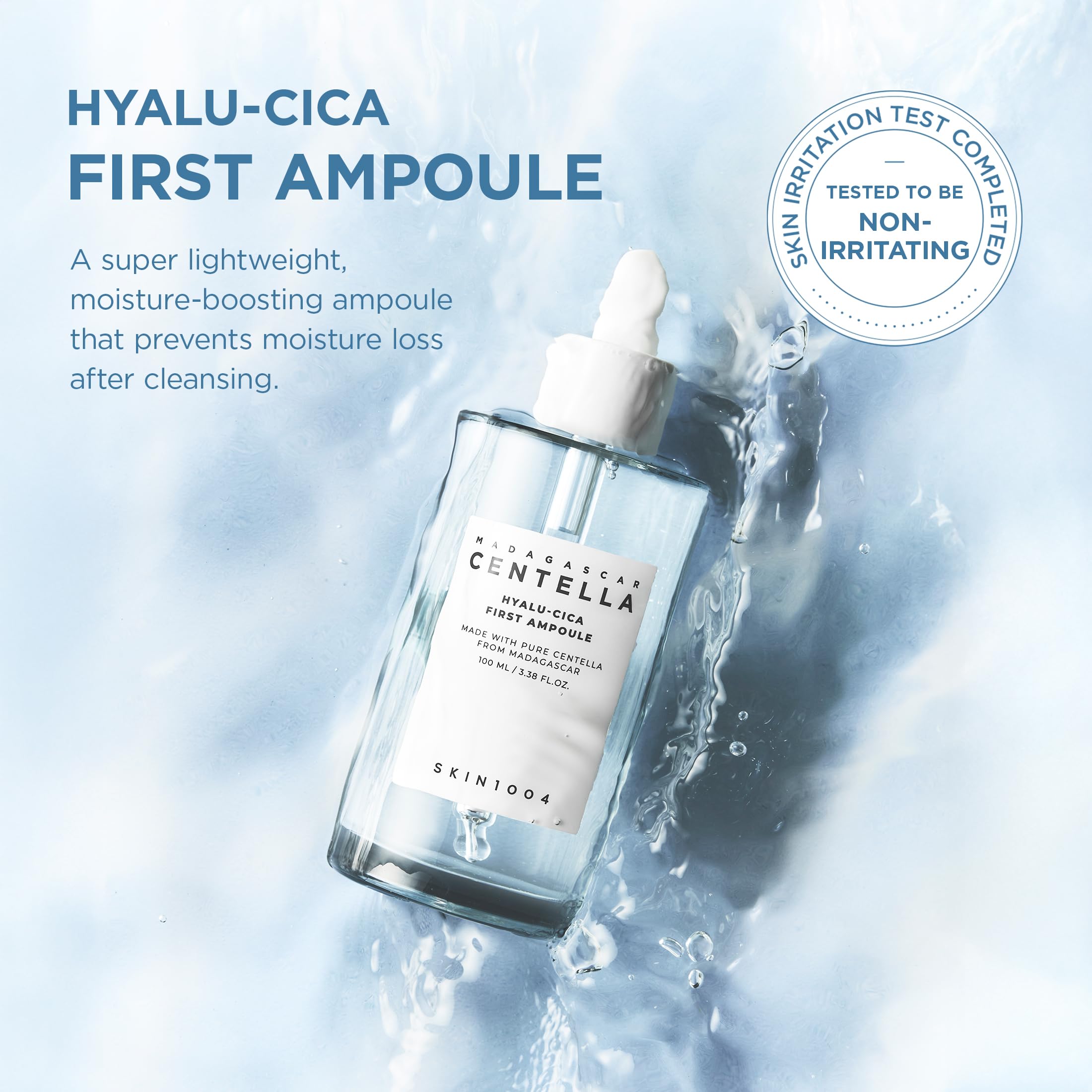 SKIN1004 Hyalu-Cica First Ampoule – Deep Hydration with Hyaluronic Acid & Madagascar Centella (100 ml)