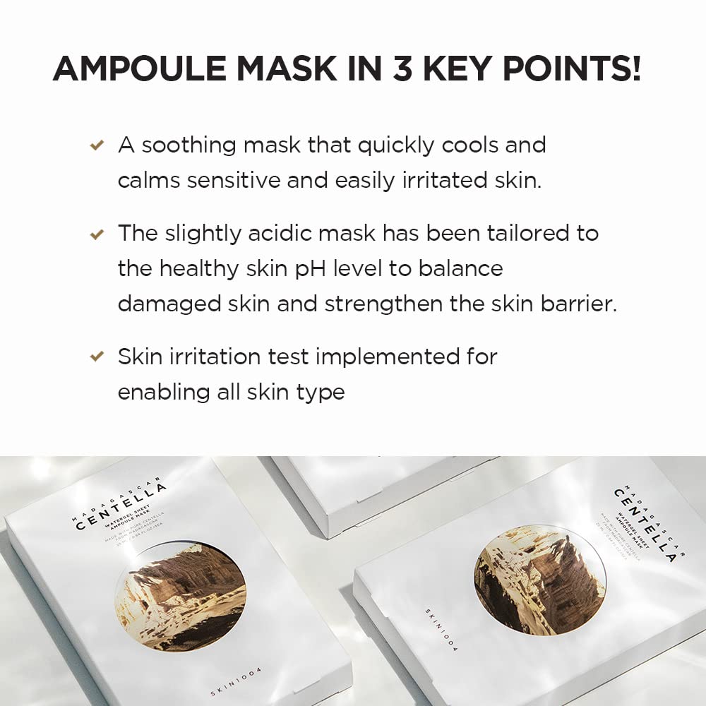 SKIN1004 Madagascar Centella Watergel Sheet Ampoule Mask (1 Box, 5 Sheets)