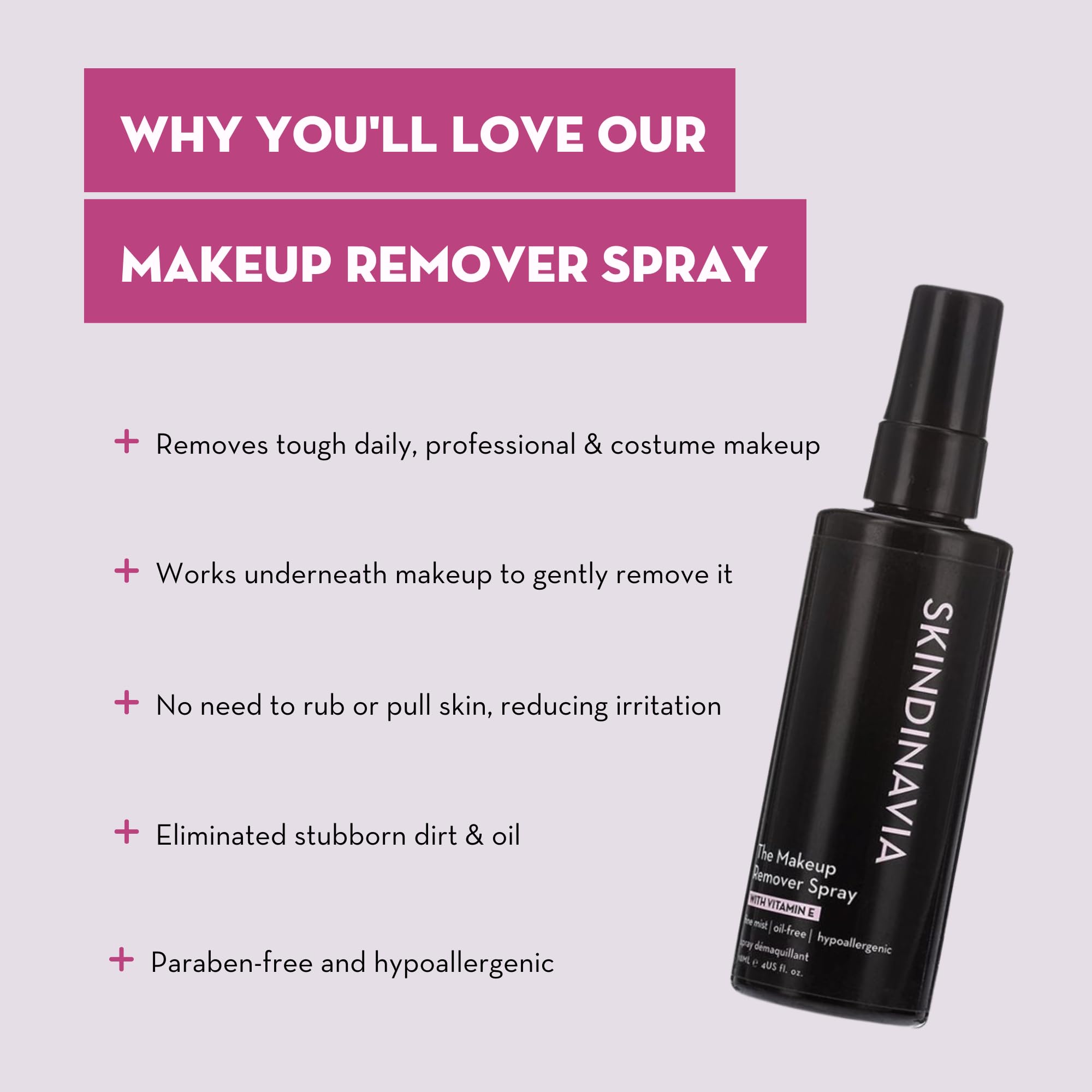 Skindinavia Primer + Finishing + Remover Spray — Hydrating, Pore-Minimizing Mist, Waterproof & Hypoallergenic (3 x 4 Fl Oz)