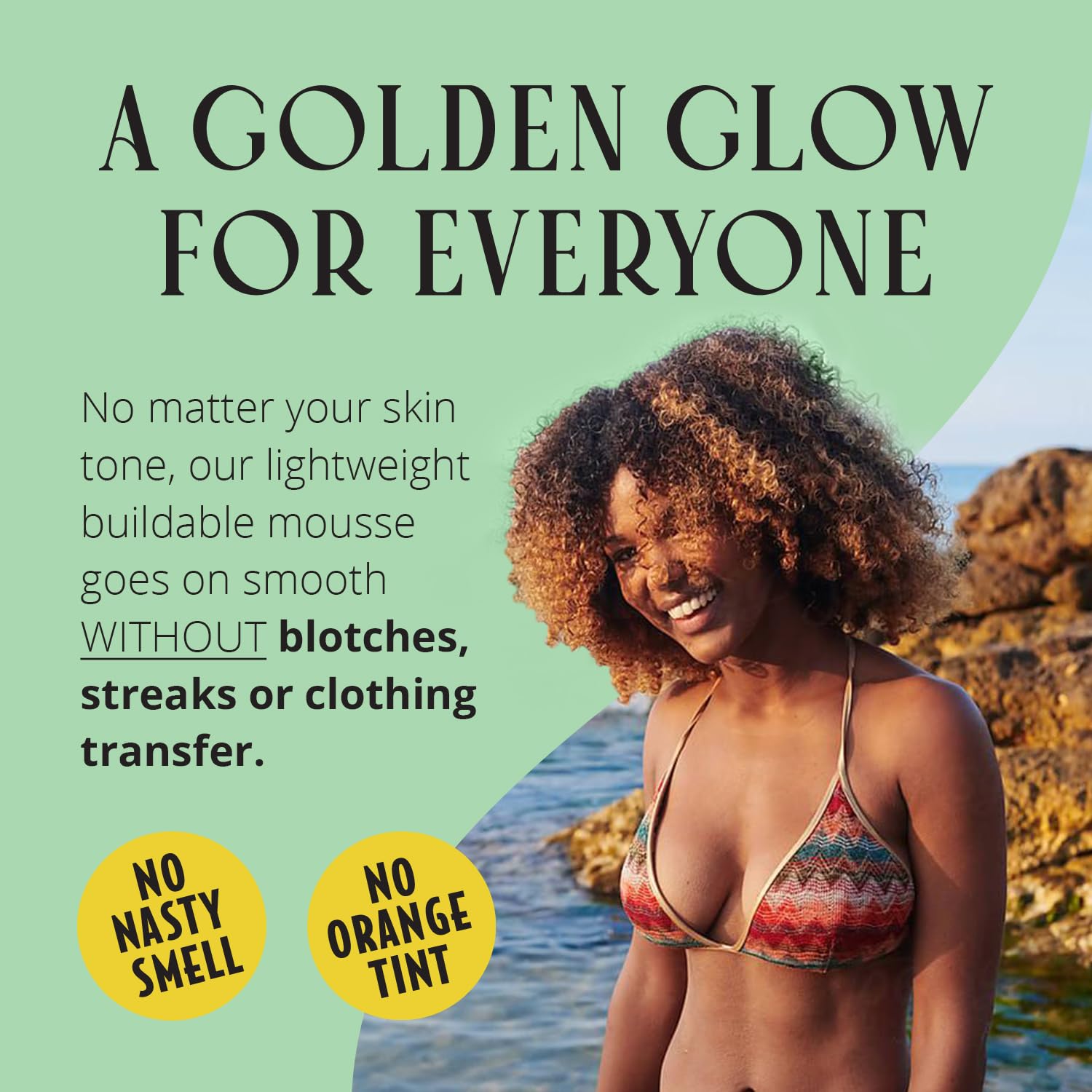 Skinerals Self Tanner Mousse – Organic Sunless Tanner for Face & Body, Quick-Drying & Streak-Free