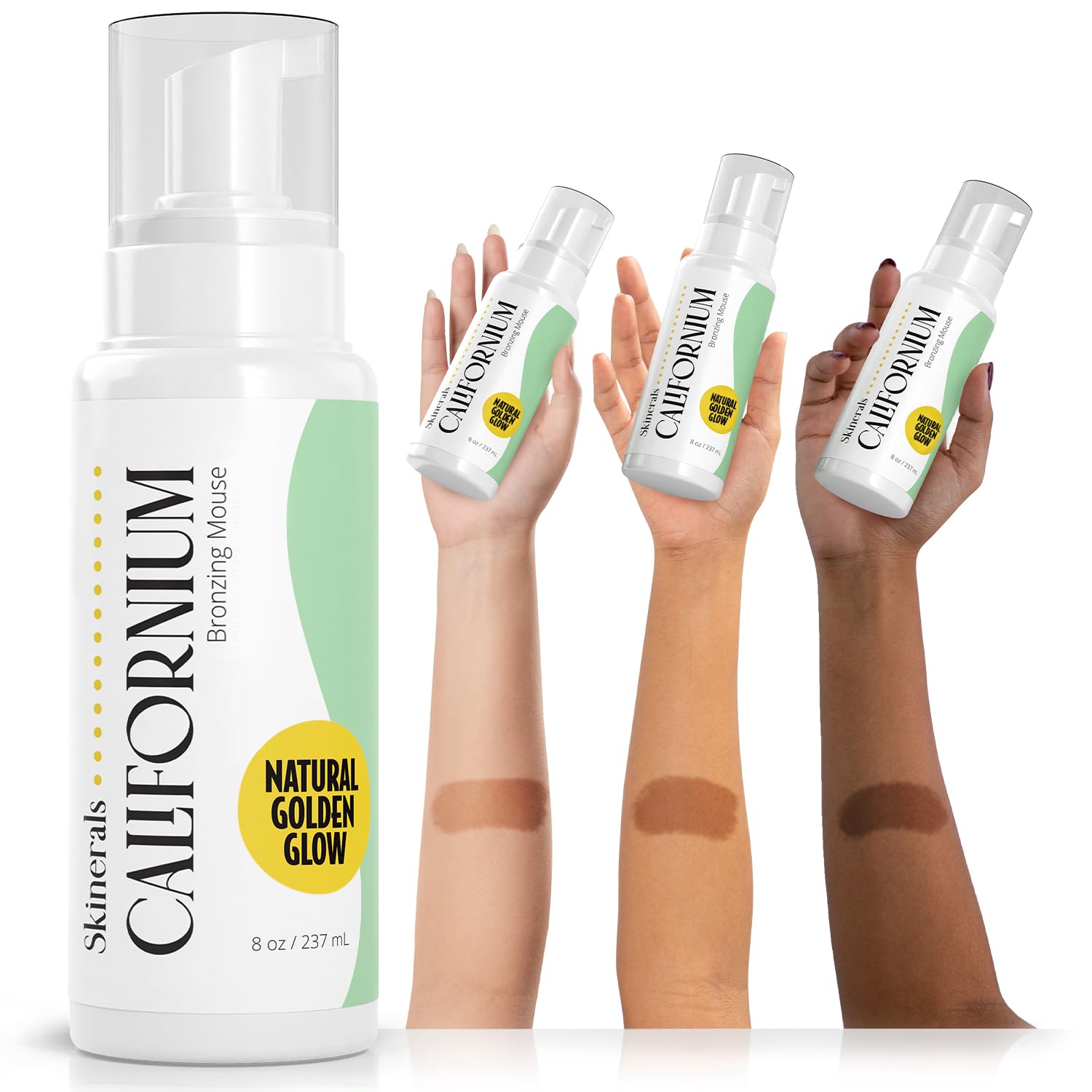 Skinerals Self Tanner Mousse – Organic Sunless Tanner for Face & Body, Quick-Drying & Streak-Free