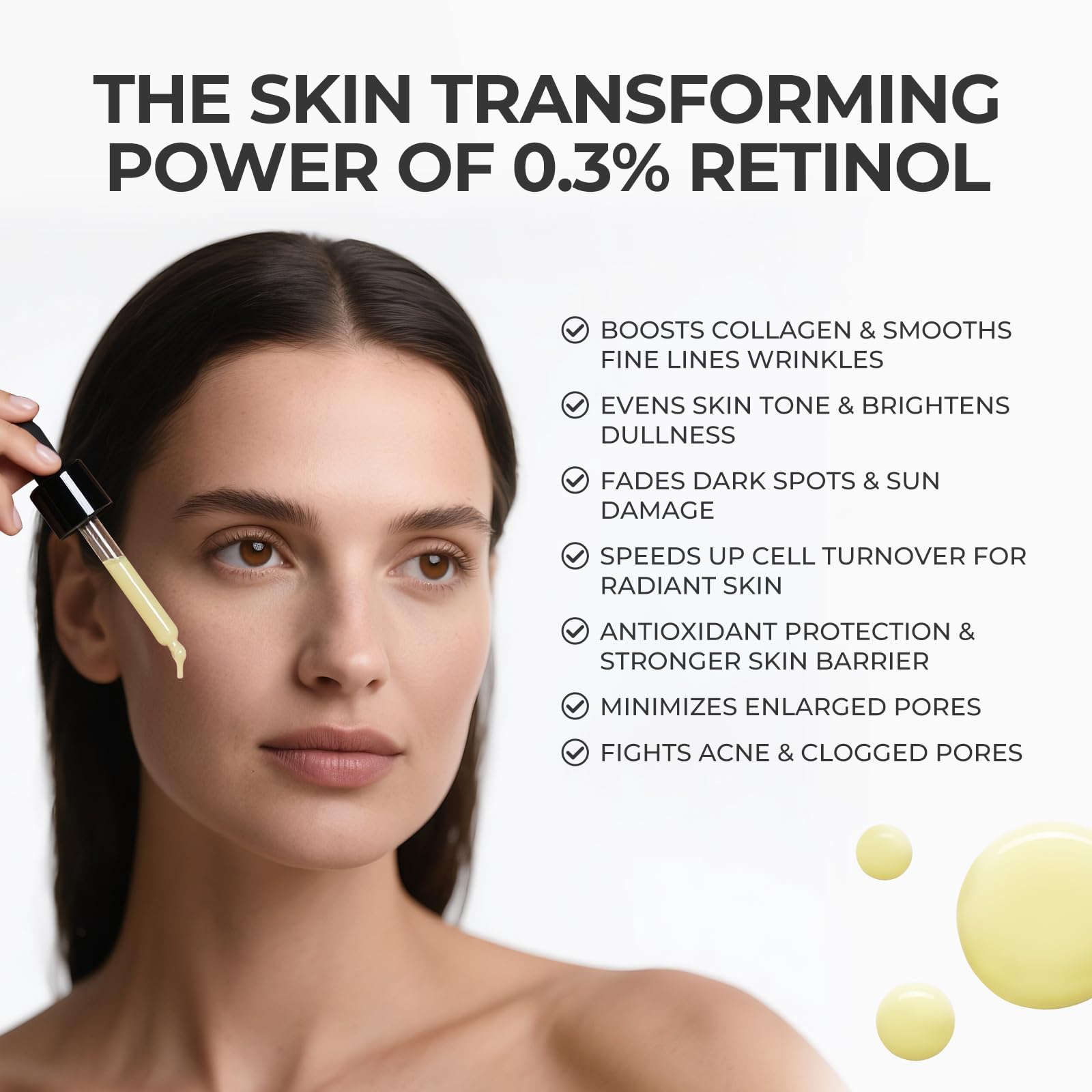 SKINERSE Retinol Serum for Face – Anti-Aging, Vitamin E, Pore Minimizer, 1 oz