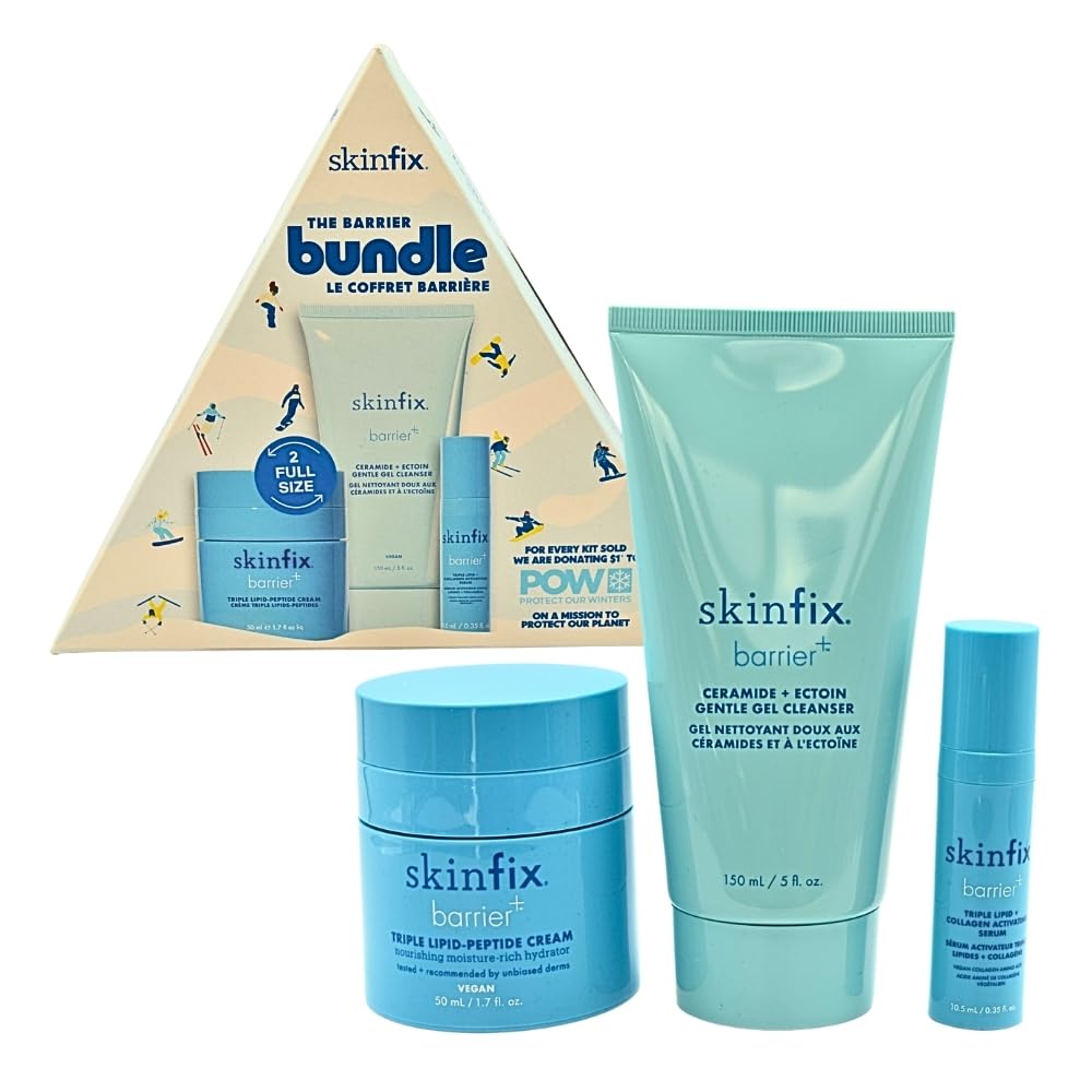 Skinfix The Barrier Bundle Set – Hydration + Plumping Gel Cleanser, Niacinamide Serum, Triple Lipid-Peptide Cream