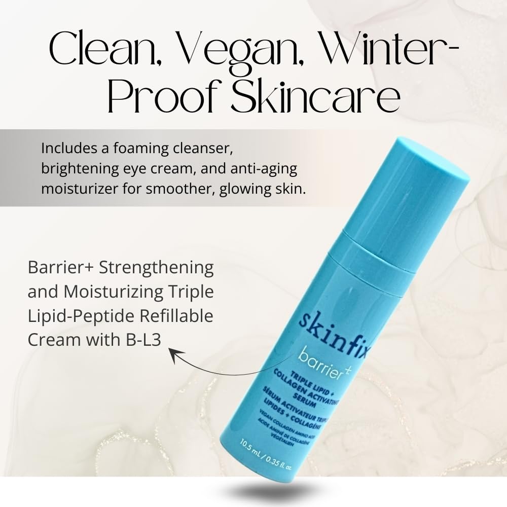 Skinfix The Barrier Bundle Set – Hydration + Plumping Gel Cleanser, Niacinamide Serum, Triple Lipid-Peptide Cream