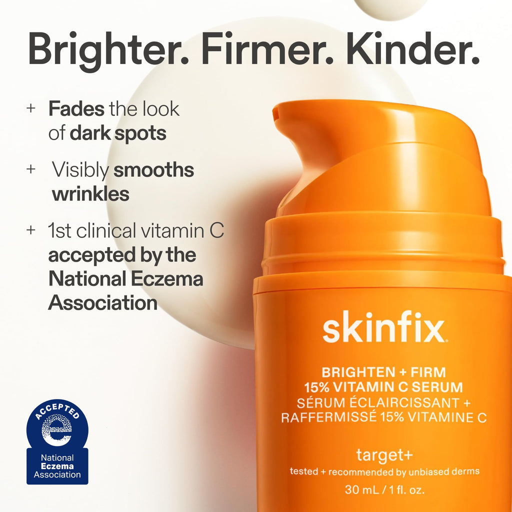Skinfix Brighten + Firm 15% Vitamin C Serum for Face | Fade Dark Spots & Fine Lines