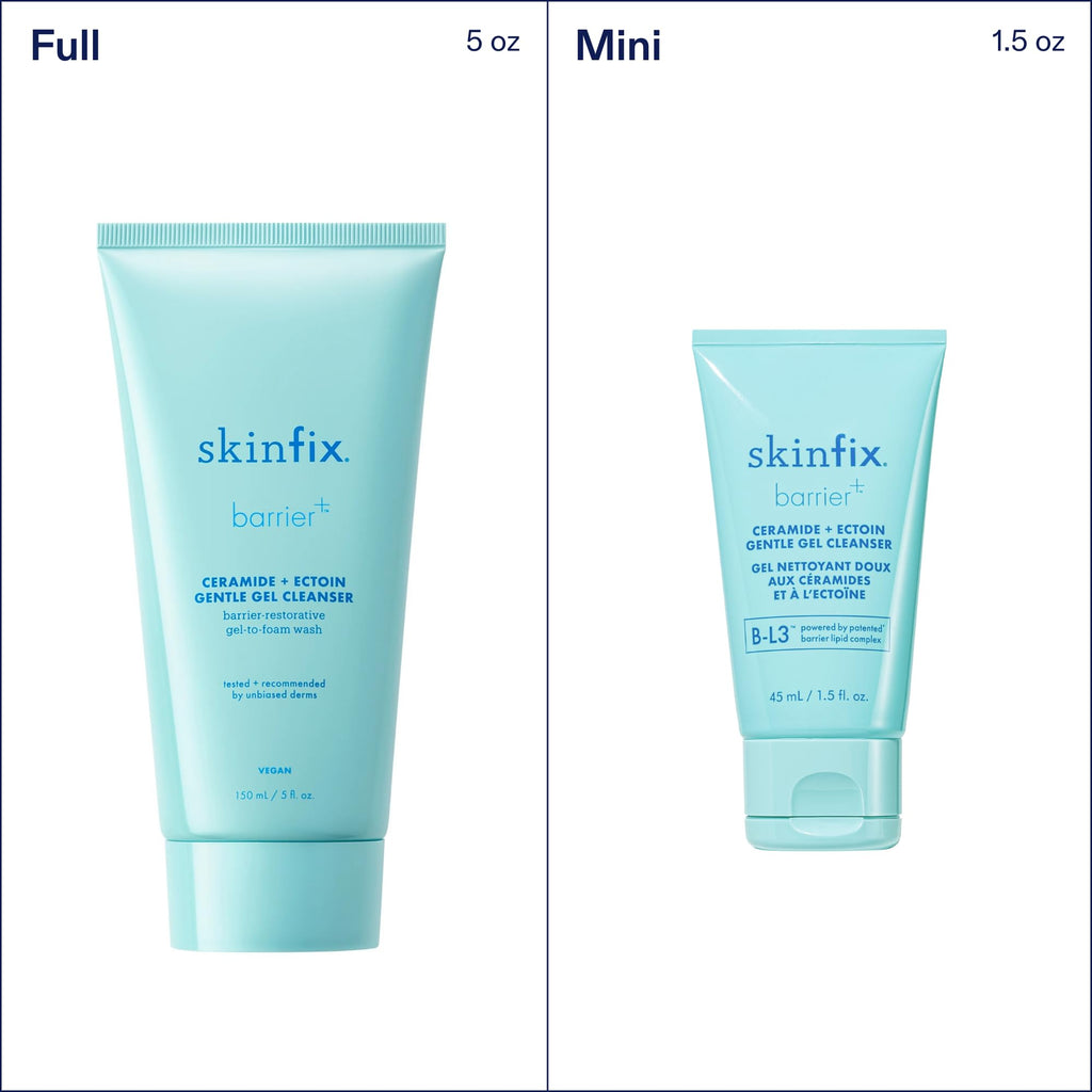 Skinfix Ceramide + Ectoin Gentle Gel Cleanser Mini – Removes Makeup & SPF, Hydrates Skin | Vegan & Cruelty-Free