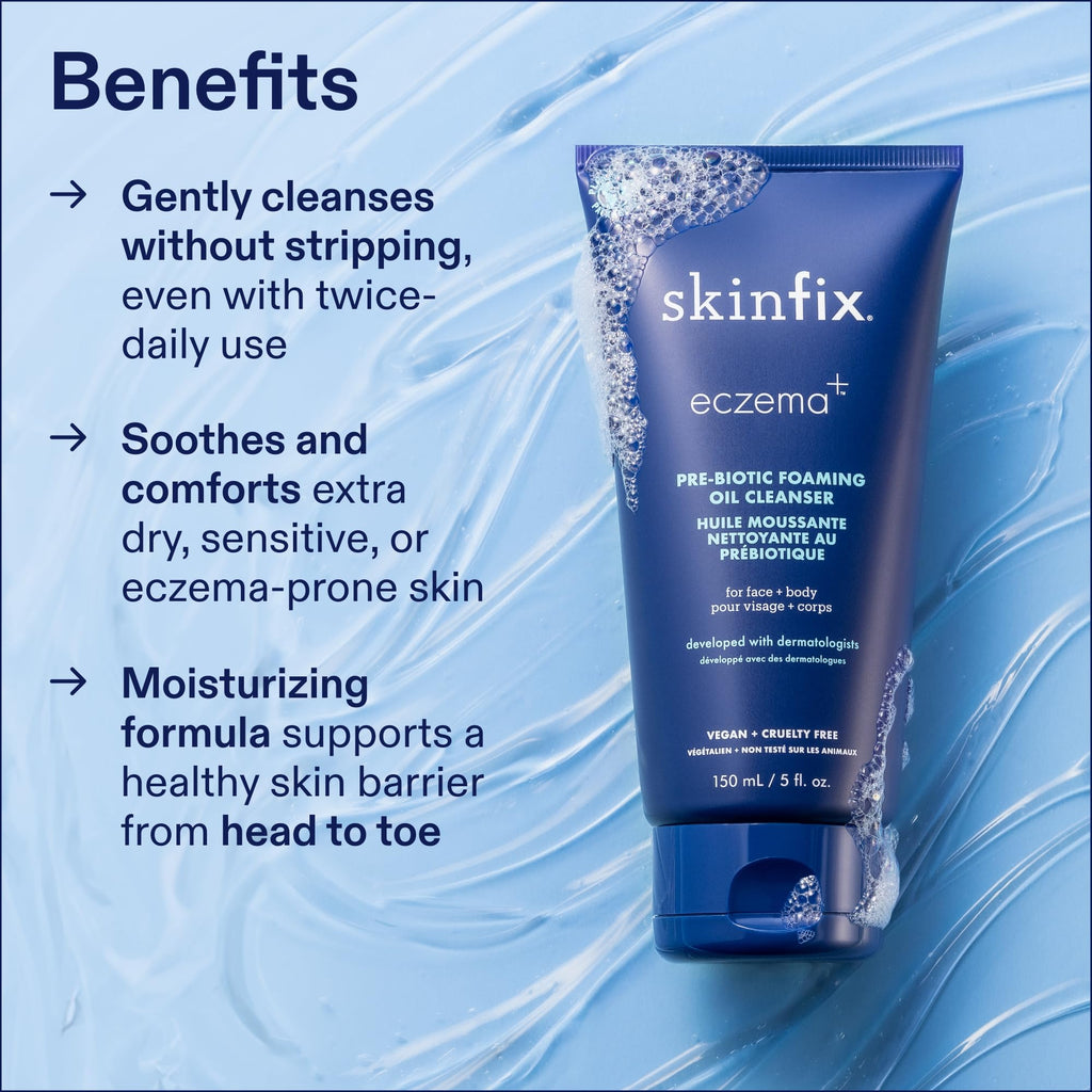 Skinfix Pre-Biotic Face & Body Foaming Cleanser – Hydrating, Eczema-Friendly, NEA-Accepted, Cruelty-Free