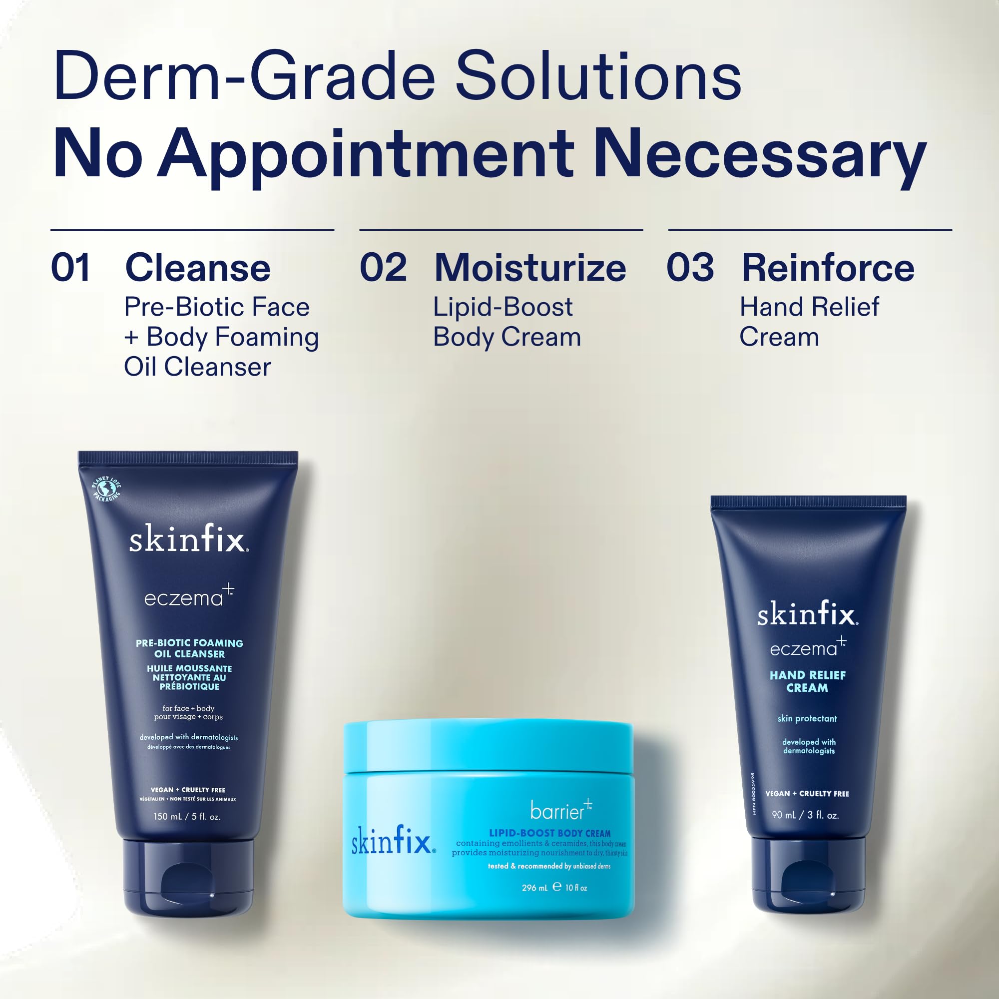 Skinfix Hand Relief Cream – Fragrance Free, 3 oz | Eczema and Dry Hands Care