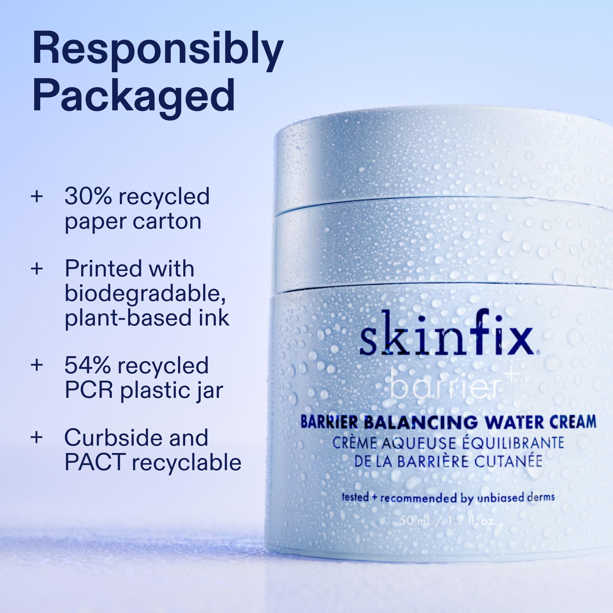 Skinfix Balancing Cleanse + Moisturize Set – Hyaluronic Acid, Mini Ceramide + Ectoin Gentle Gel Cleanser & Barrier Balancing Water Cream – Vegan