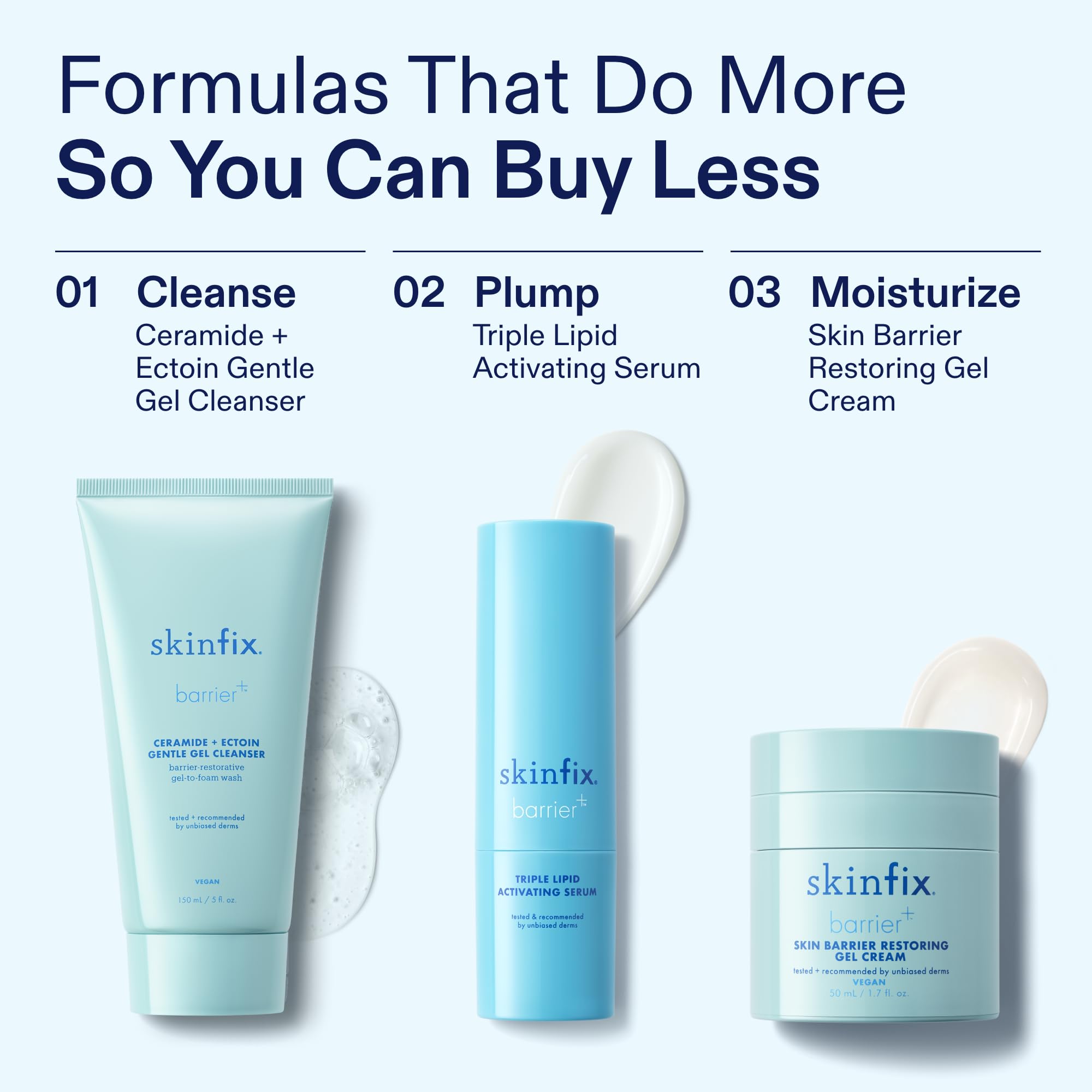 Skinfix Skin Barrier Restoring Gel Cream – 1.7 oz Refill, Fragrance-Free, Non-Greasy