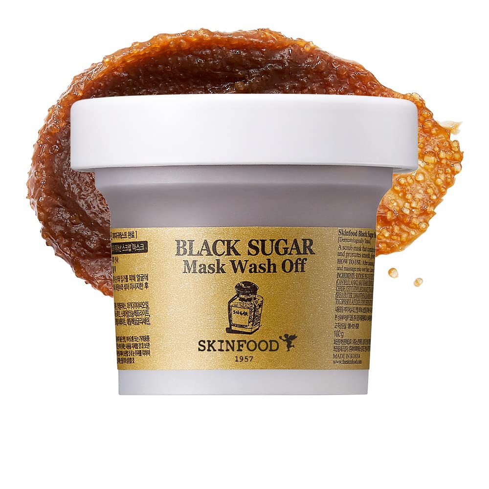 SKINFOOD 1957 Black Sugar Mask Wash Off Exfoliator – 3.53 oz | Exfoliating Facial Scrub