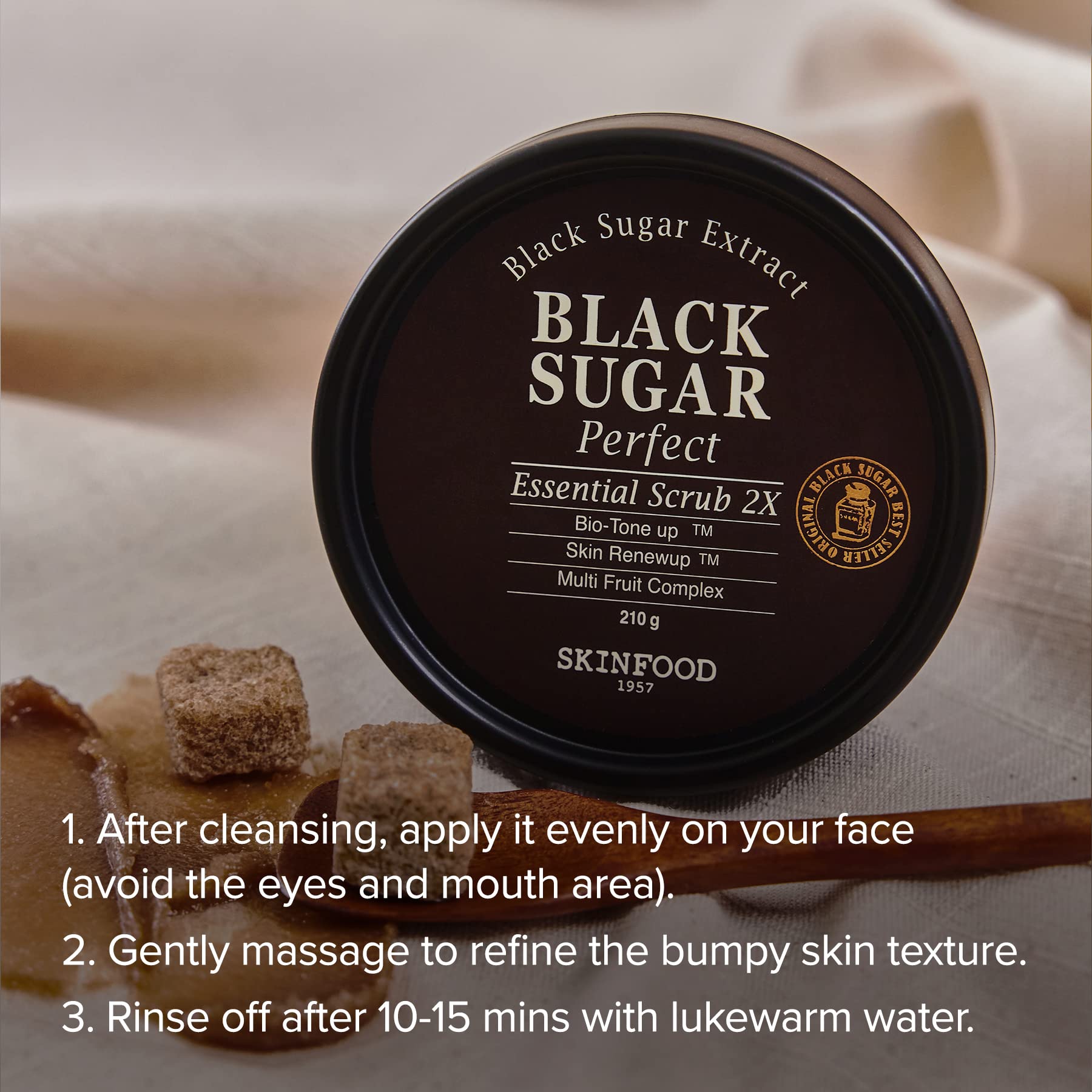 SKINFOOD 1957 Black Sugar Mask Wash Off Exfoliator – 3.53 oz | Exfoliating Facial Scrub