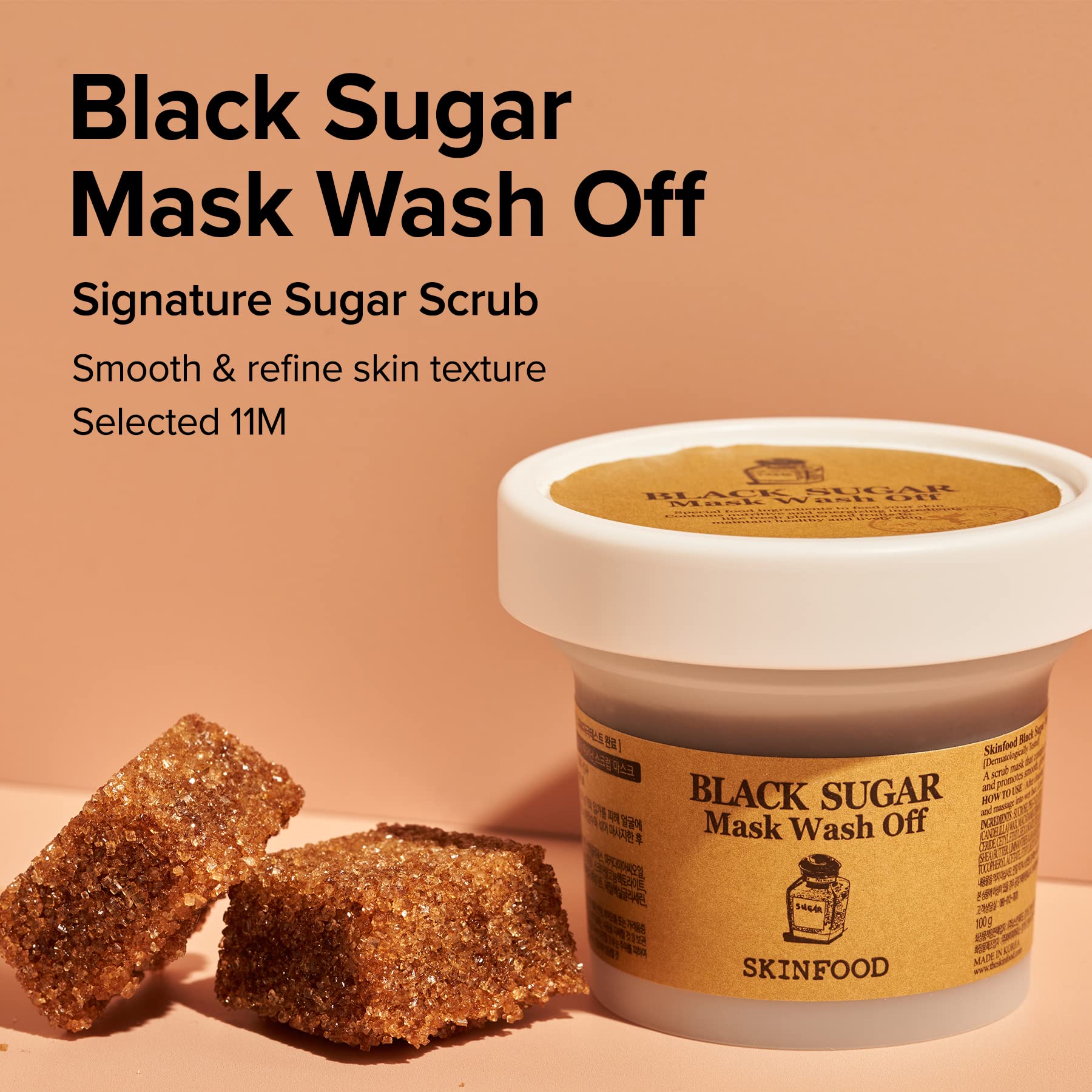 SKINFOOD 1957 Black Sugar Mask Wash Off Exfoliator – 3.53 oz | Exfoliating Facial Scrub