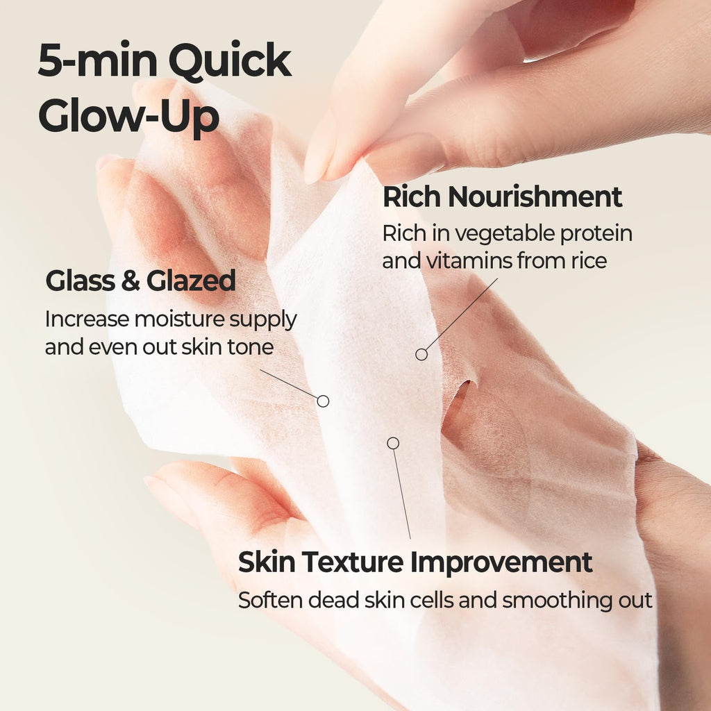 SKINFOOD Rice Daily Sheet Mask | 5-Minute Hydration, Firming & Glass Skin (Bulk Pack 30)