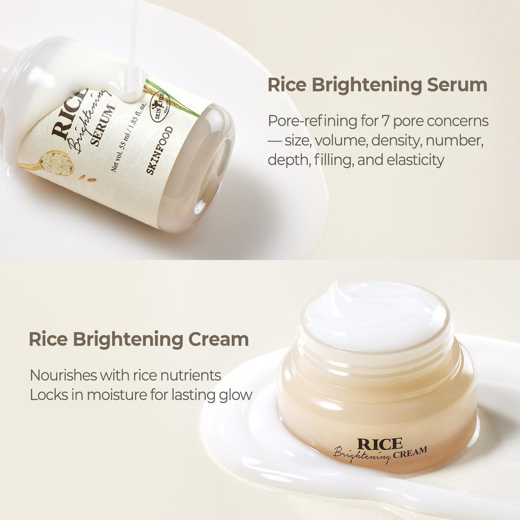 SKINFOOD 1957 Rice Starter Kit — Rice Cleanser, Toner, Serum & Moisturizer for Glass Skin