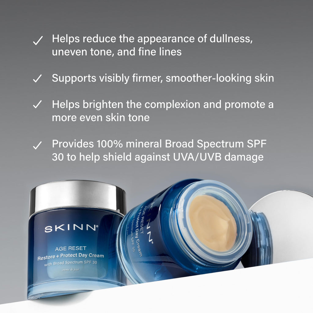 SKINN Age Reset Day Cream SPF 30 — Mineral Sunscreen with Vitamin C + Peptides
